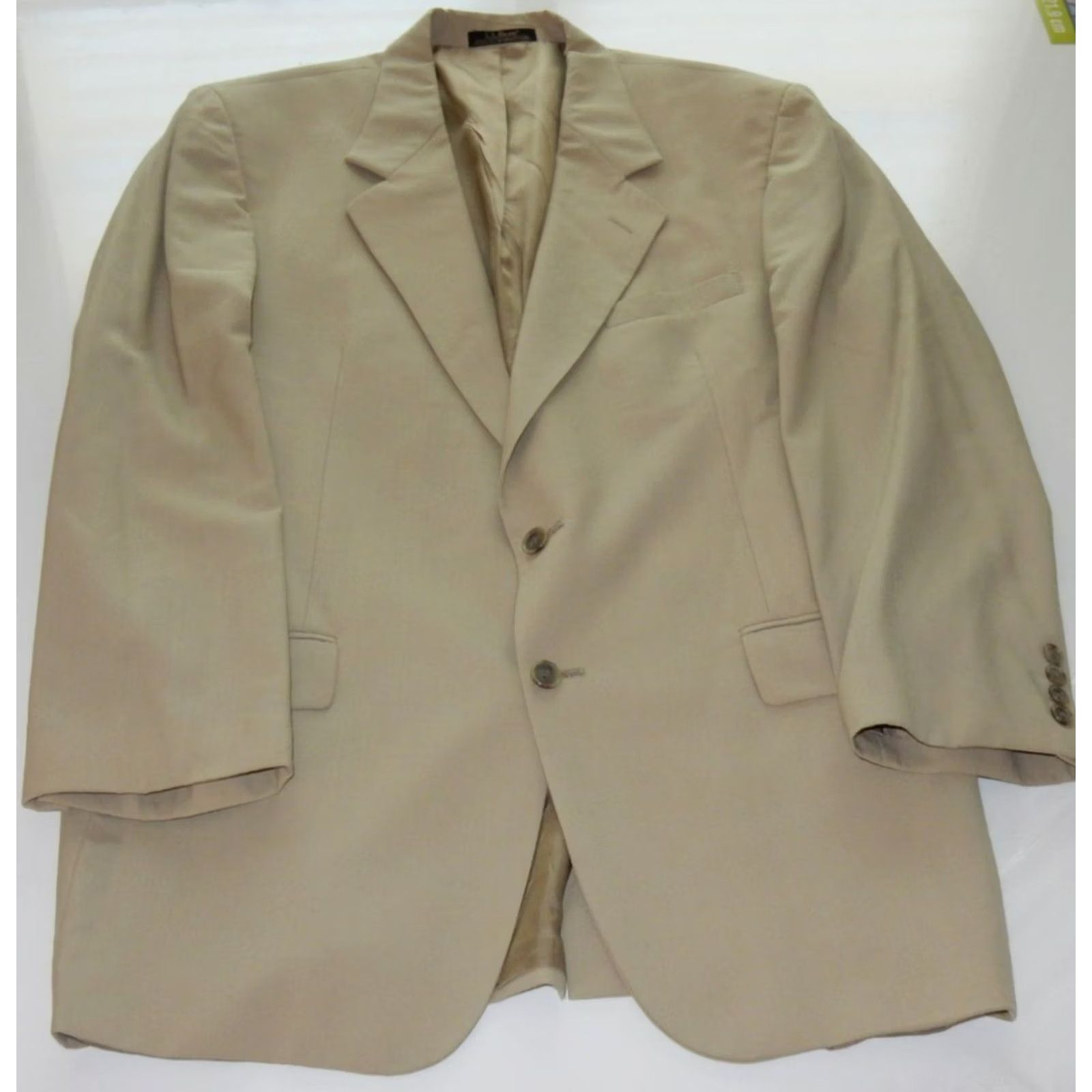 Vintage VINTAGE L.L. Bean Blazer Sport Coat Blazer Men 44T 44 Tall Beige Wool 2 Button 1 Piece Mint Mens Size 44R - 2 Thumbnail