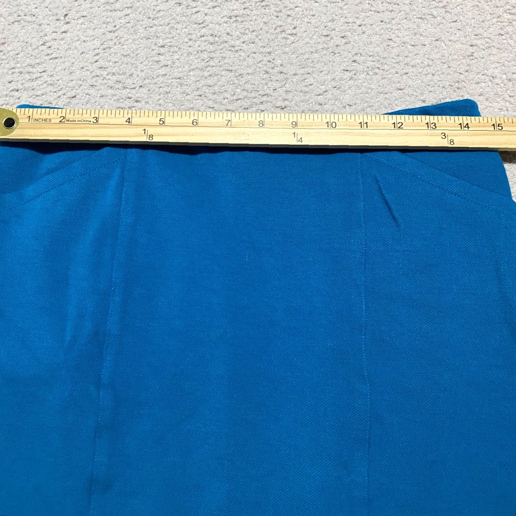Vintage CAbi Skirt Womens Short Pencil Solid Blue Zipper Pockets Size 6 Size 27" / US 4 / IT 40 - 2 Thumbnail