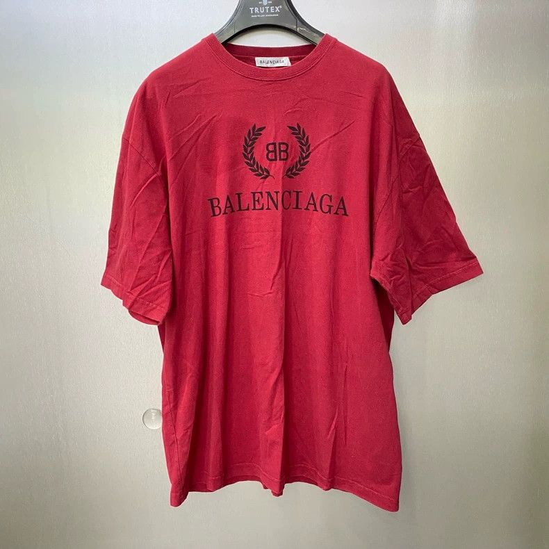 Balenciaga Balenciaga Burgundy Base Black Label Wheat Double B Letter Size US S / EU 44-46 / 1 - 1 Thumbnail