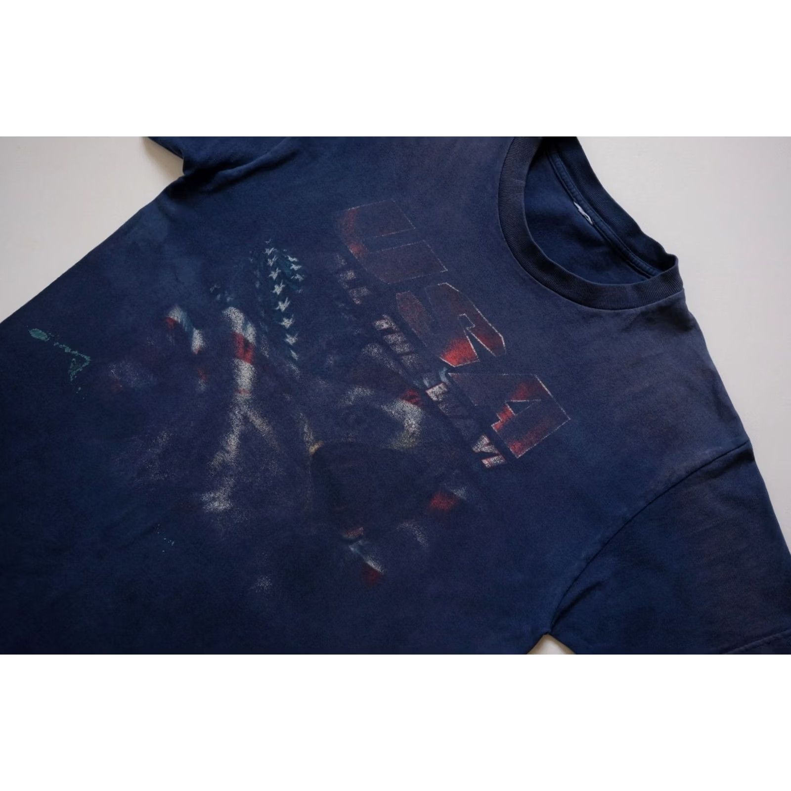 Fruit Of The Loom VINTAGE Fruit of the Loom USA T-Shirt Shirt Mens L Blue 1990s Distressed World Cup All the Way Size US L / EU 52-54 / 3 - 5 Thumbnail
