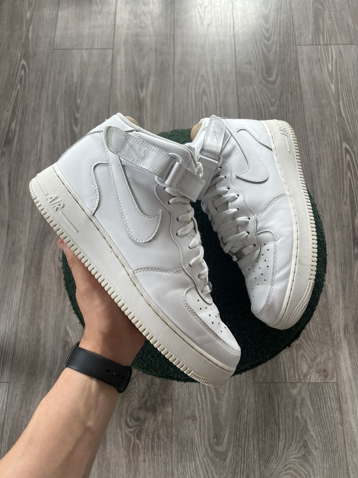 Nike × Other ‼️Nike Air Force High 1 Knit Logo Regular AvantGarde Sneakers Size US 12 / EU 45 - 3 Thumbnail