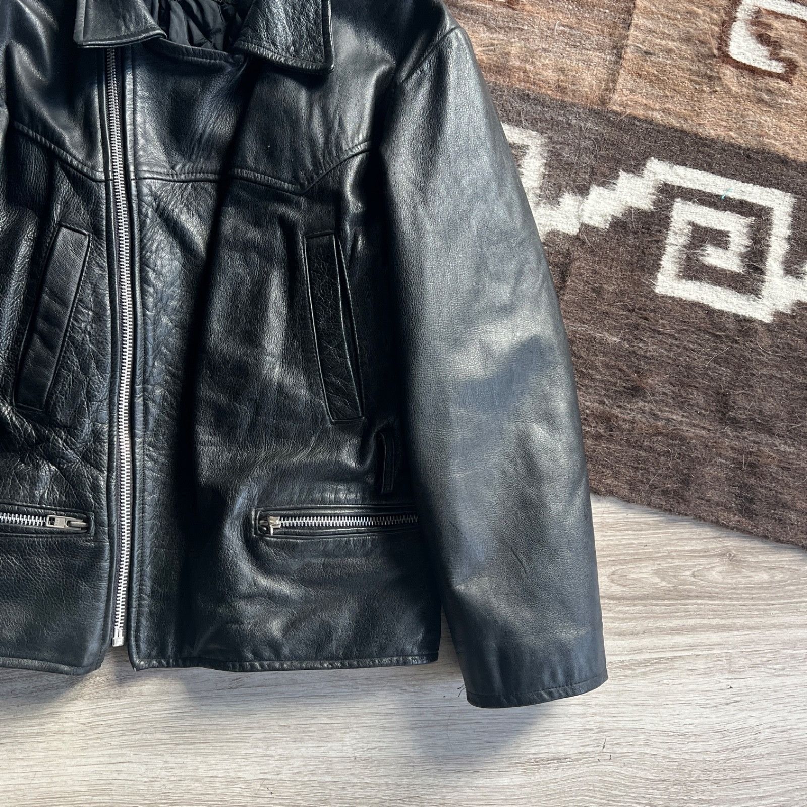 Leather Vintage Real Leather Made in England Biker Jacket 9706AC Size US S / EU 44-46 / 1 - 6 Thumbnail