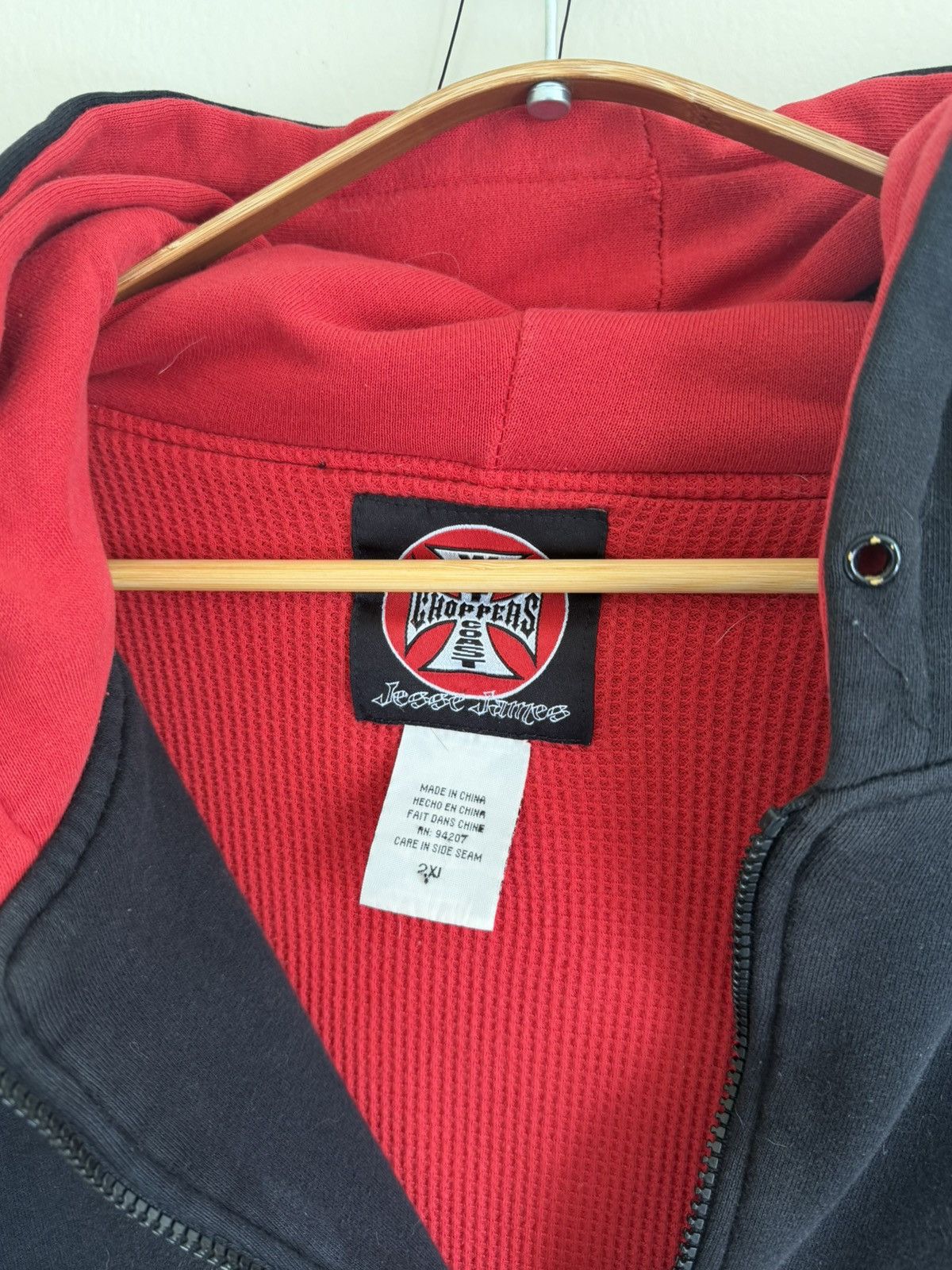 West Coast Choppers West Coast Choppers Vintage Black Red Zip Up Hoodie Size XXL Size US L / EU 52-54 / 3 - 5 Thumbnail