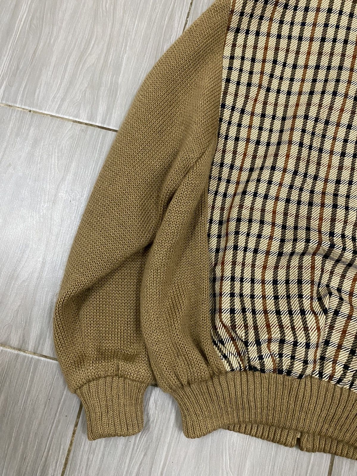 DAKS Vintage DAKS England Knit Bomber Jacket Plaid Panel Size US S / EU 44-46 / 1 - 6 Thumbnail