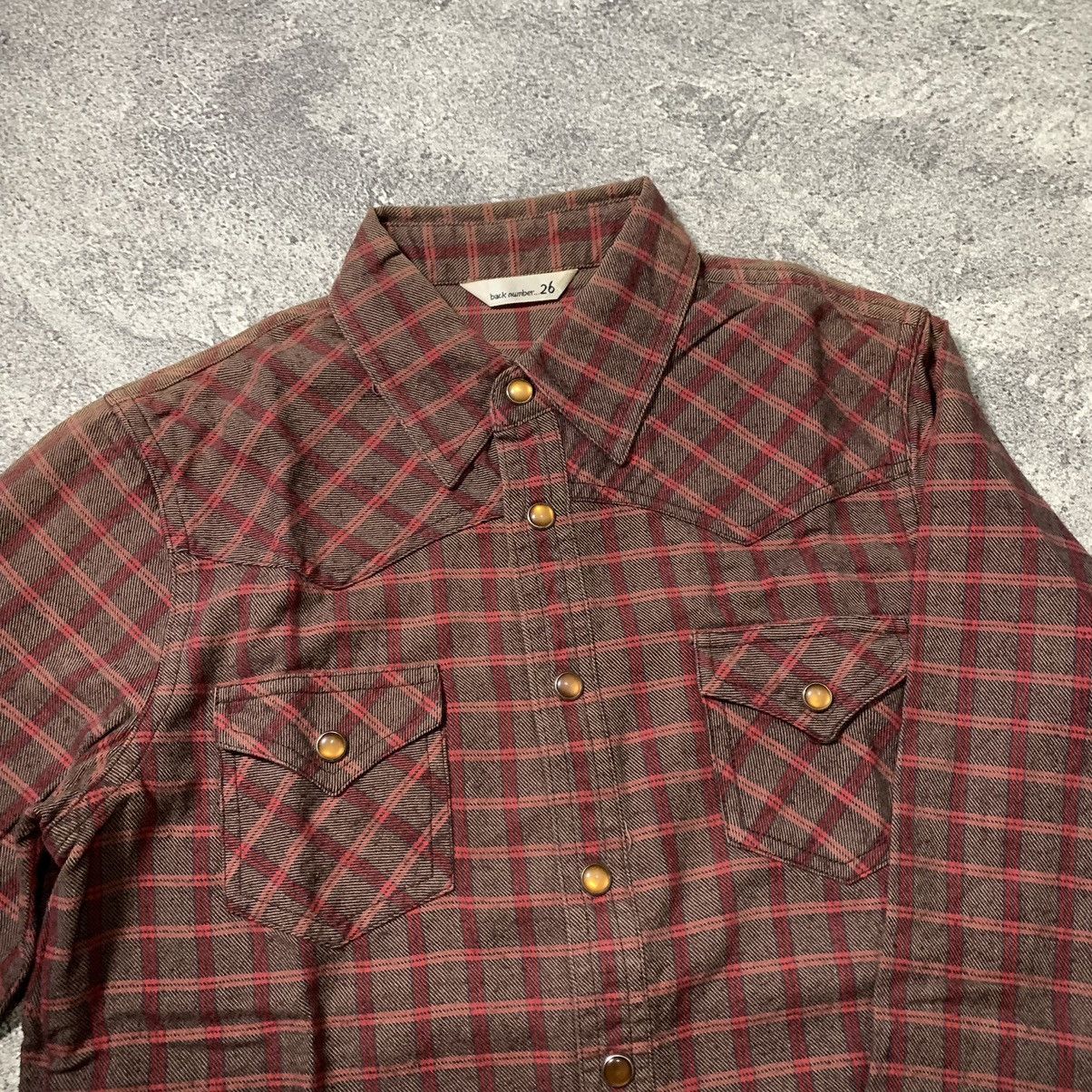 Japanese Brand BACK NUMBER WESTERN PLAID FLANNEL SHIRT SNAP BUTTON Size M / US 6-8 / IT 42-44 - 7 Thumbnail
