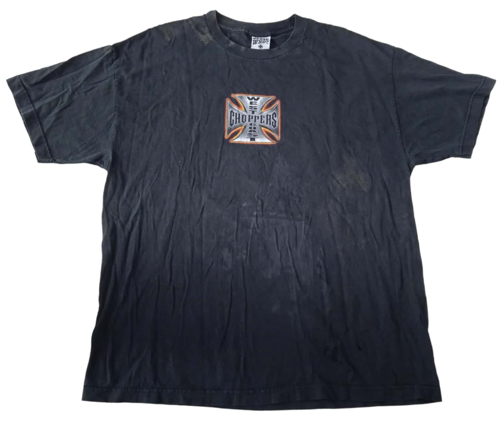 image of Vintage 2000S West Coast Choppers T-Shirt in Faded Black, Men's (Size XL)