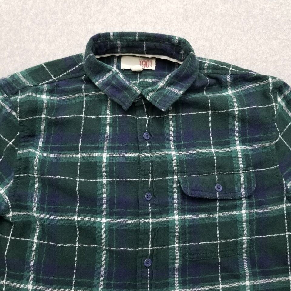 1901 1901 Shirt Men Small Plaid Button Up Pockets Casual Flannel Size US S / EU 44-46 / 1 - 5 Thumbnail
