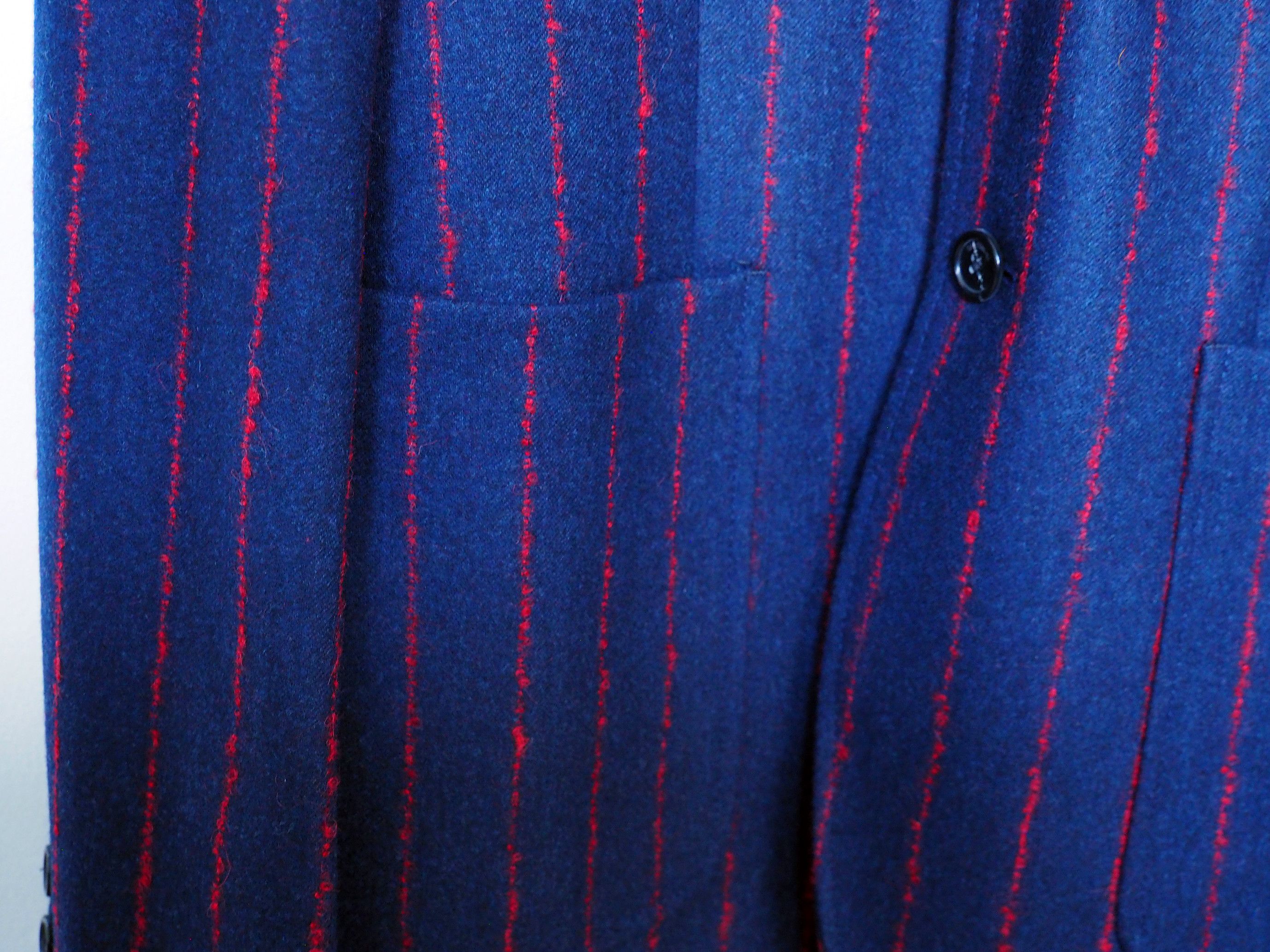 Raf Simons Raf Simons navy textured red pinstripe wool blazer aw15 Size 42R - 7 Thumbnail