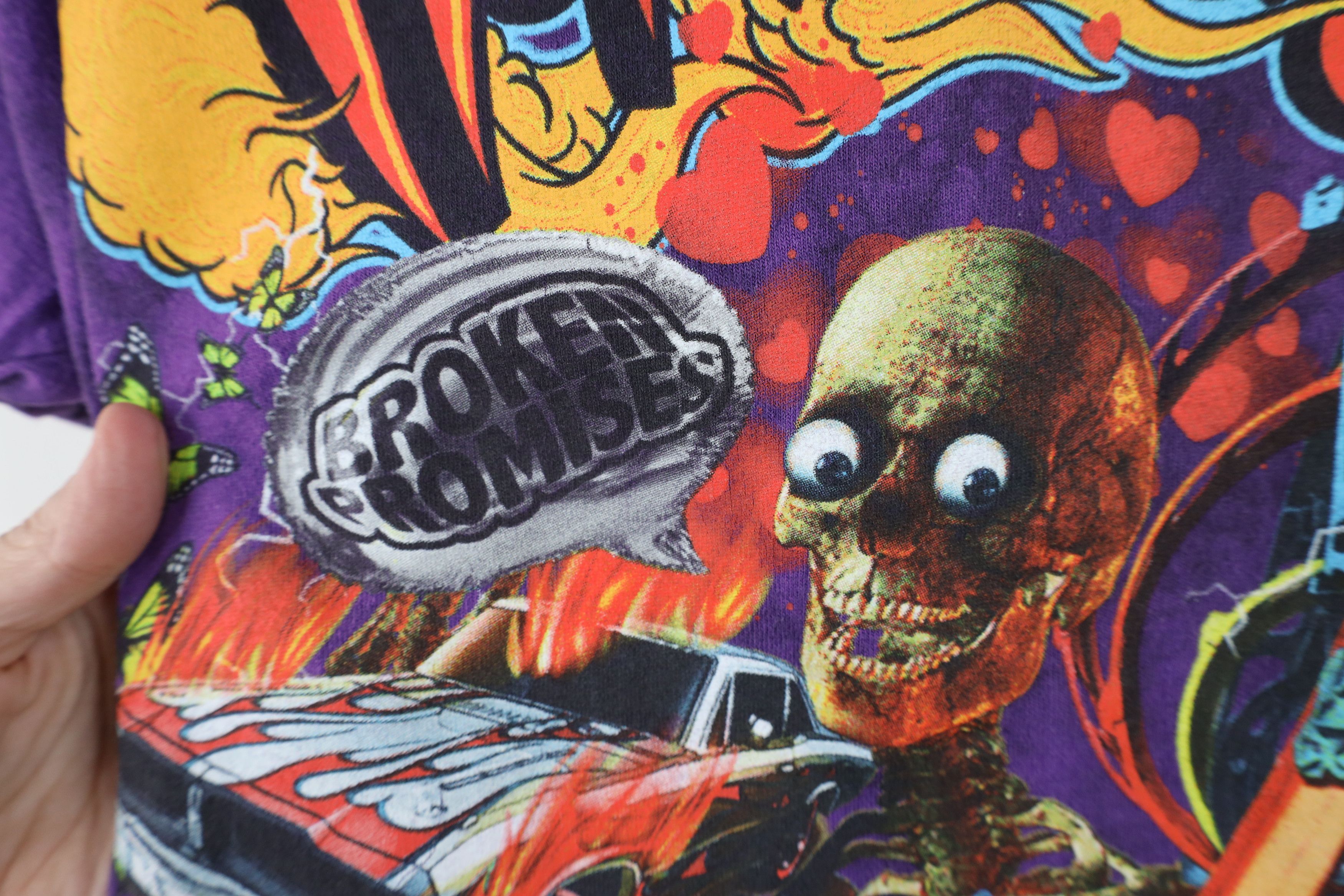 Vintage Broken Promises x Hot Wheels Spell Out Skeleton Fire T-Shirt Size US S / EU 44-46 / 1 - 5 Thumbnail