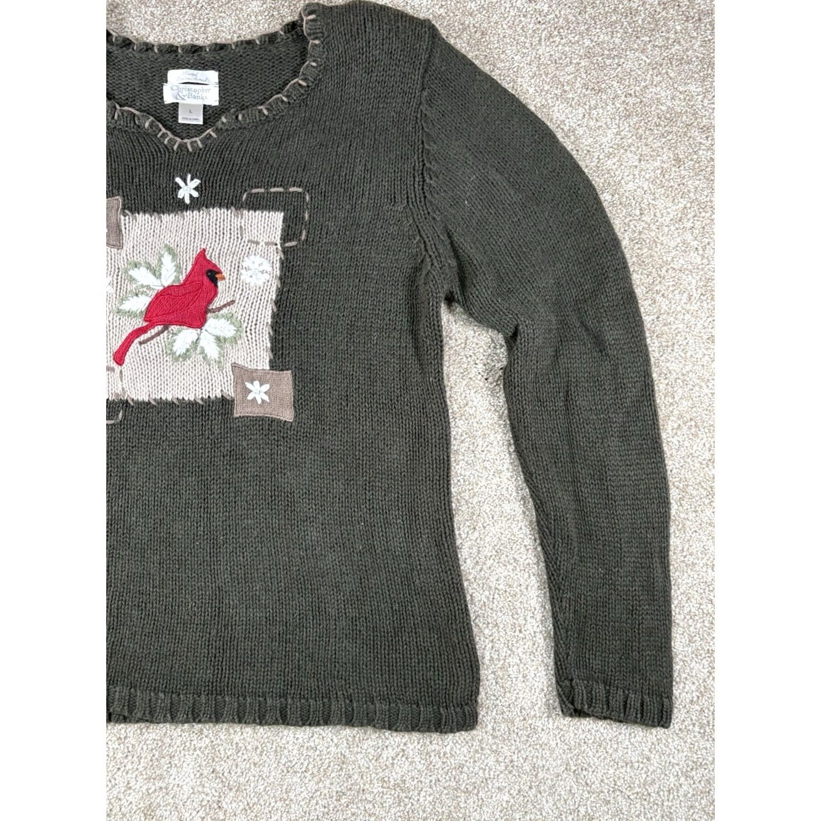 Vintage Christopher & Banks Womens Cardigan? Wait: Use original words only. Size L / US 10 / IT 46 - 4 Thumbnail