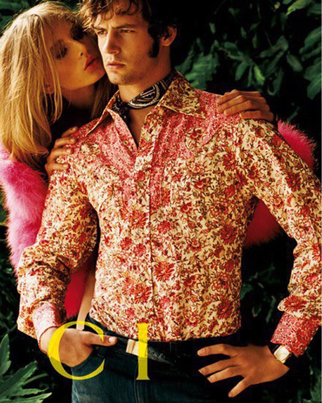 Gucci SS 2004 Gucci X Tom Ford Cowboy Western Floral Yoke Shirt Size US L / EU 52-54 / 3 - 1 Thumbnail