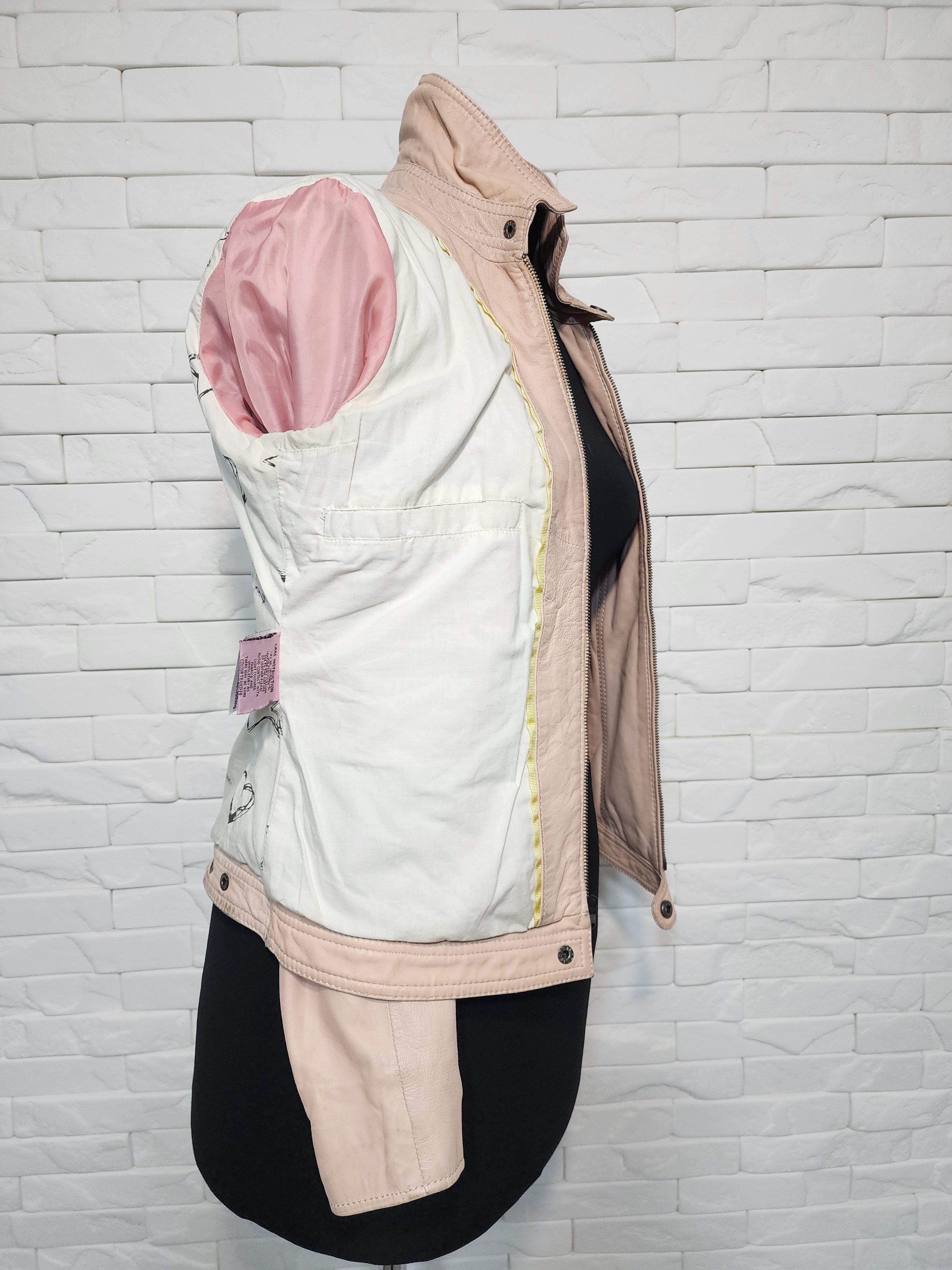 Genuine Leather Pink Leather Women's Sporty Jacket: Genuine Leather Size M / US 6-8 / IT 42-44 - 9 Thumbnail