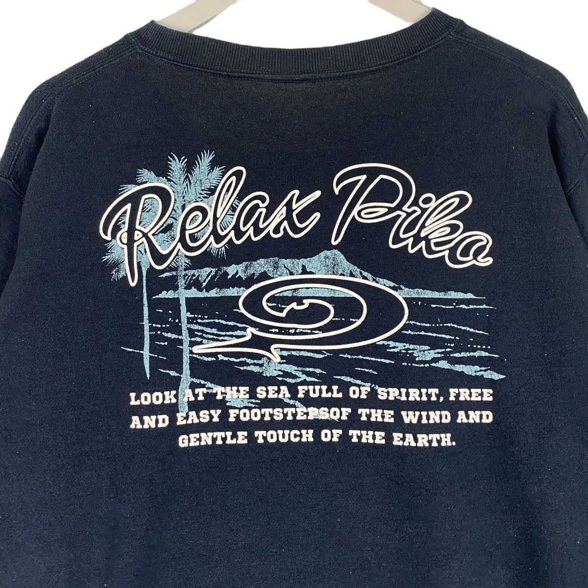 Designer × Vintage Vintage Piko Hawaiian Printed Crewneck Sweatshirt Navy Blue Size US L / EU 52-54 / 3 - 7 Thumbnail