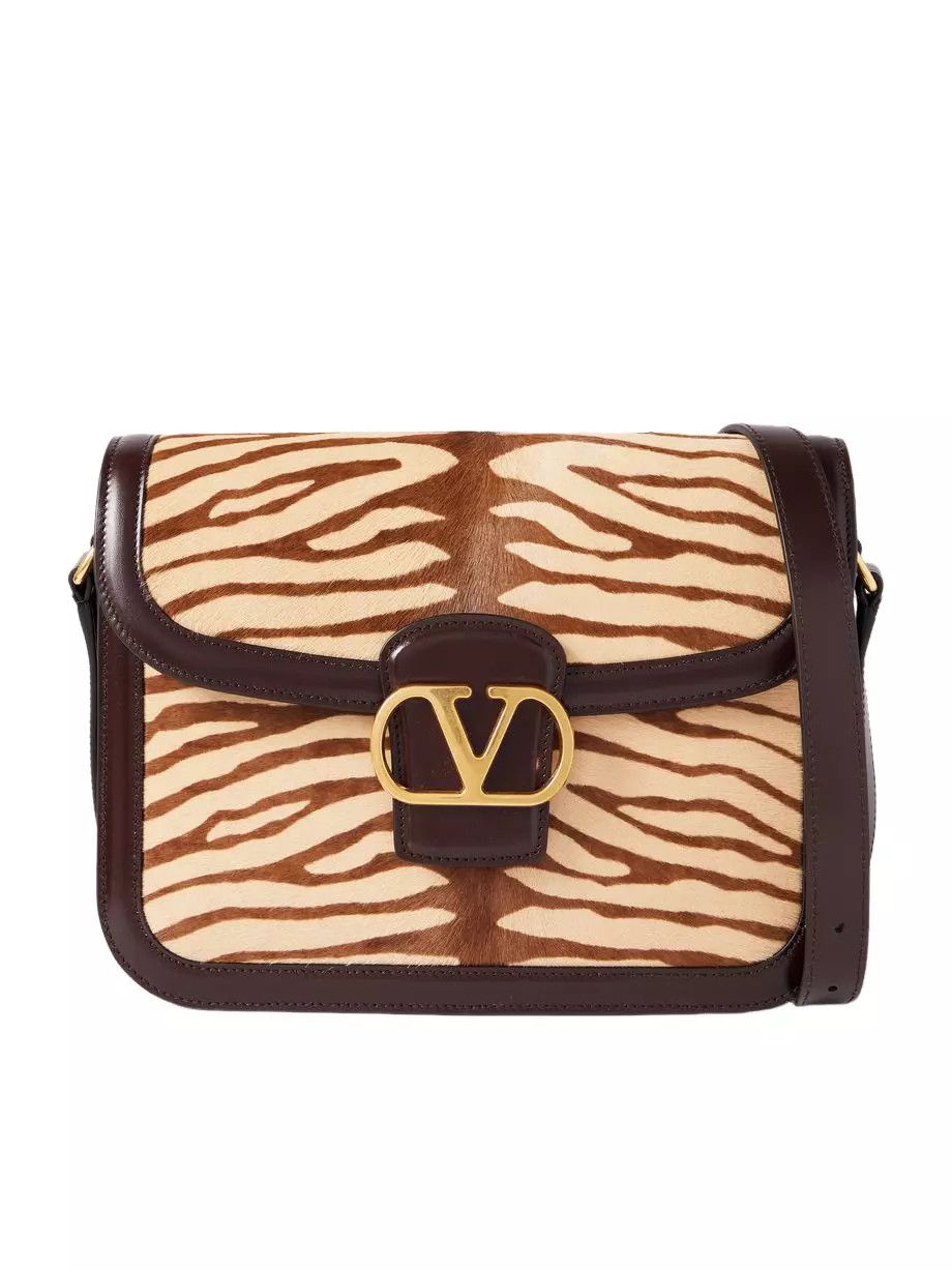 VALENTINO GARAVANI 9To5 Brown Animalier Shoulder Bag