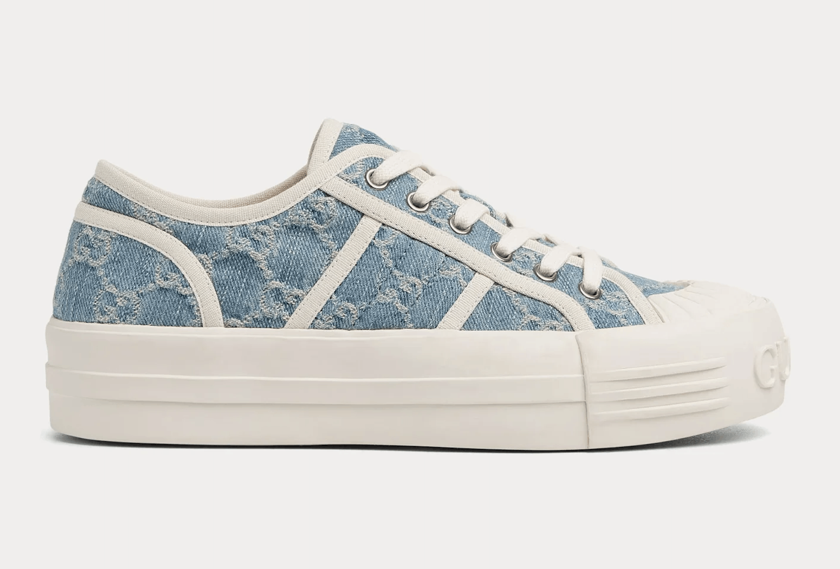 Gucci Gucci Chunky Monogram GG Logo Denim Platform Sneakers 36.5 Size US 6.5 / IT 36.5 - 3 Thumbnail