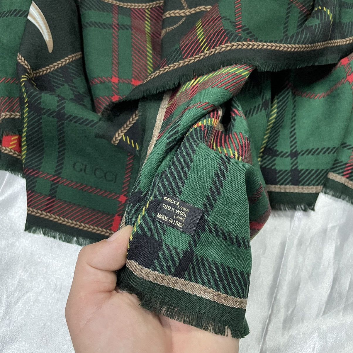 Gucci × Vintage Vintage Gucci wool Scarf Size ONE SIZE - 4 Thumbnail