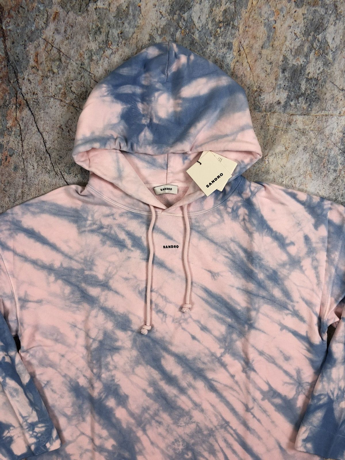 image of Sandro Tie Die New Hoodie in Blue/Pink, Men's (Size Medium)