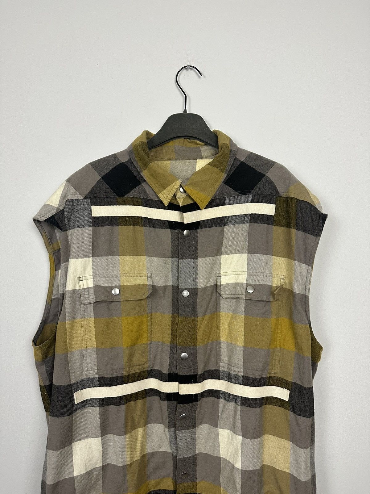 Rick Owens SS22 ‘FOGACHINE’ Dust Plaid Boxy Vest Size US L / EU 52-54 / 3 - 2 Thumbnail