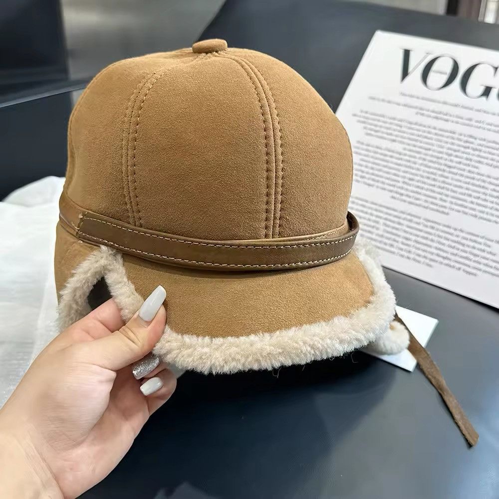 Japanese Brand Lamb Faux Fur Earflaps Bomber Hats Size ONE SIZE - 6 Thumbnail