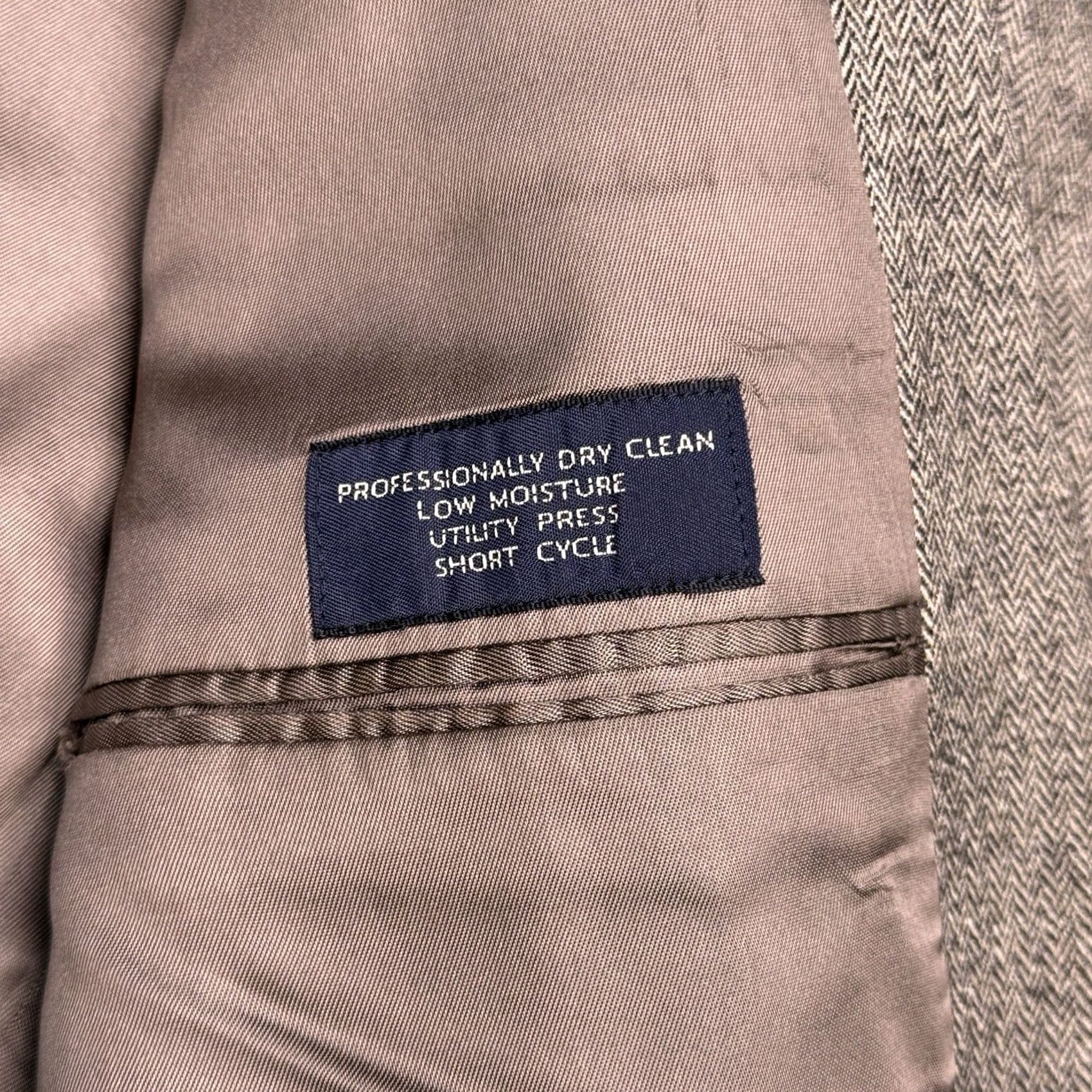 Jos. A. Bank Jos A Bank Blazer Sport Coat 42R Tan Wool Silk Linen Herringbone Tweed Size 42R - 6 Thumbnail
