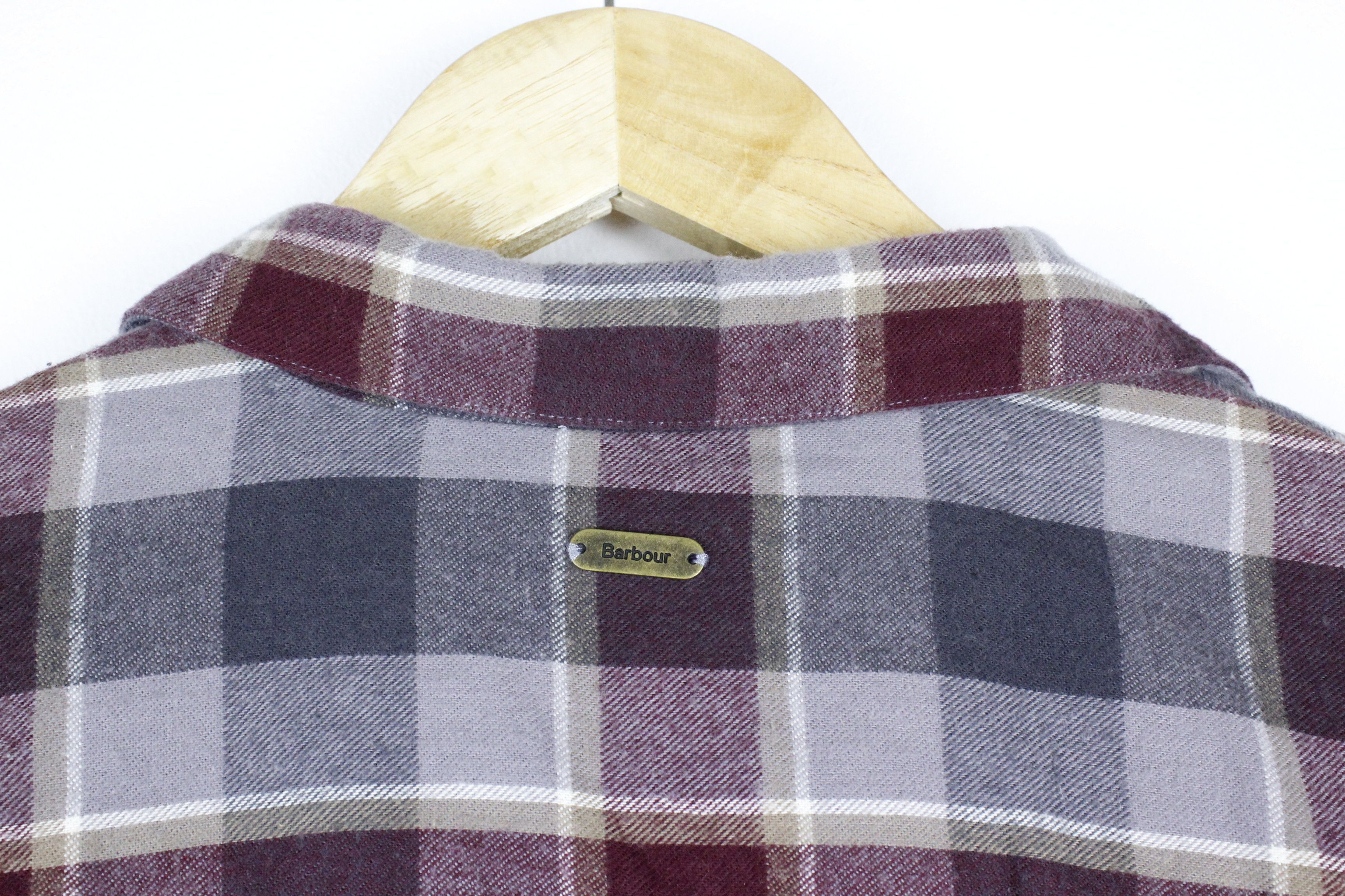 Barbour × Vintage Womens Barbour Flannel Bower Check Tartan Classic Shirt Size L / US 10 / IT 46 - 6 Thumbnail