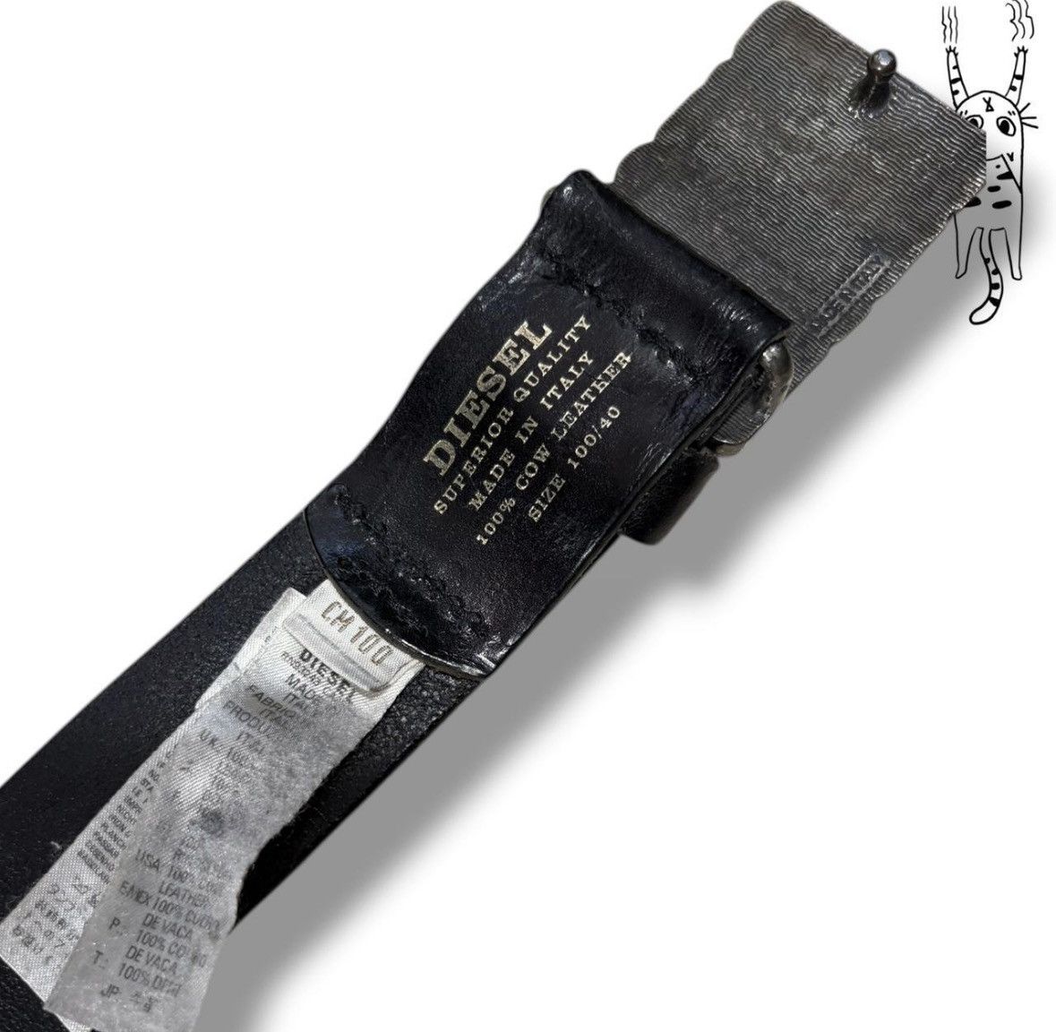 Diesel Vintage Diesel Belt Black And Grey 40 Inch Waist Size 40 - 3 Thumbnail