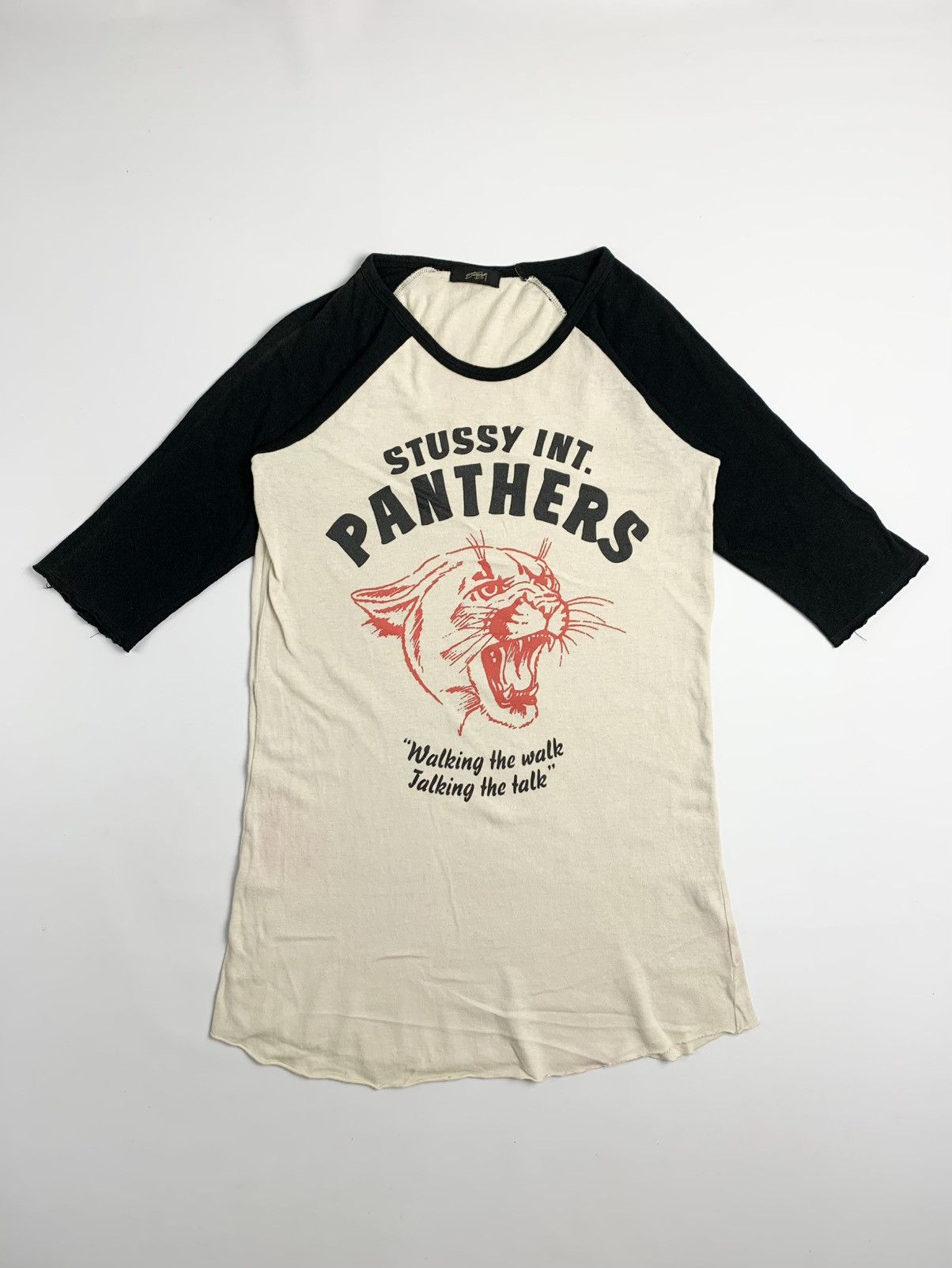Stussy Women Japan Raglan Panther Tee – Size S Made in Japan