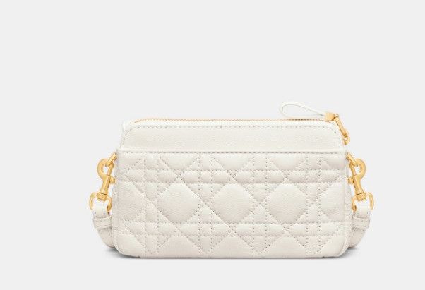 Dior o1w1db10924 Size: OS / Calfskin Caro Pouch in White Size ONE SIZE - 5 Thumbnail