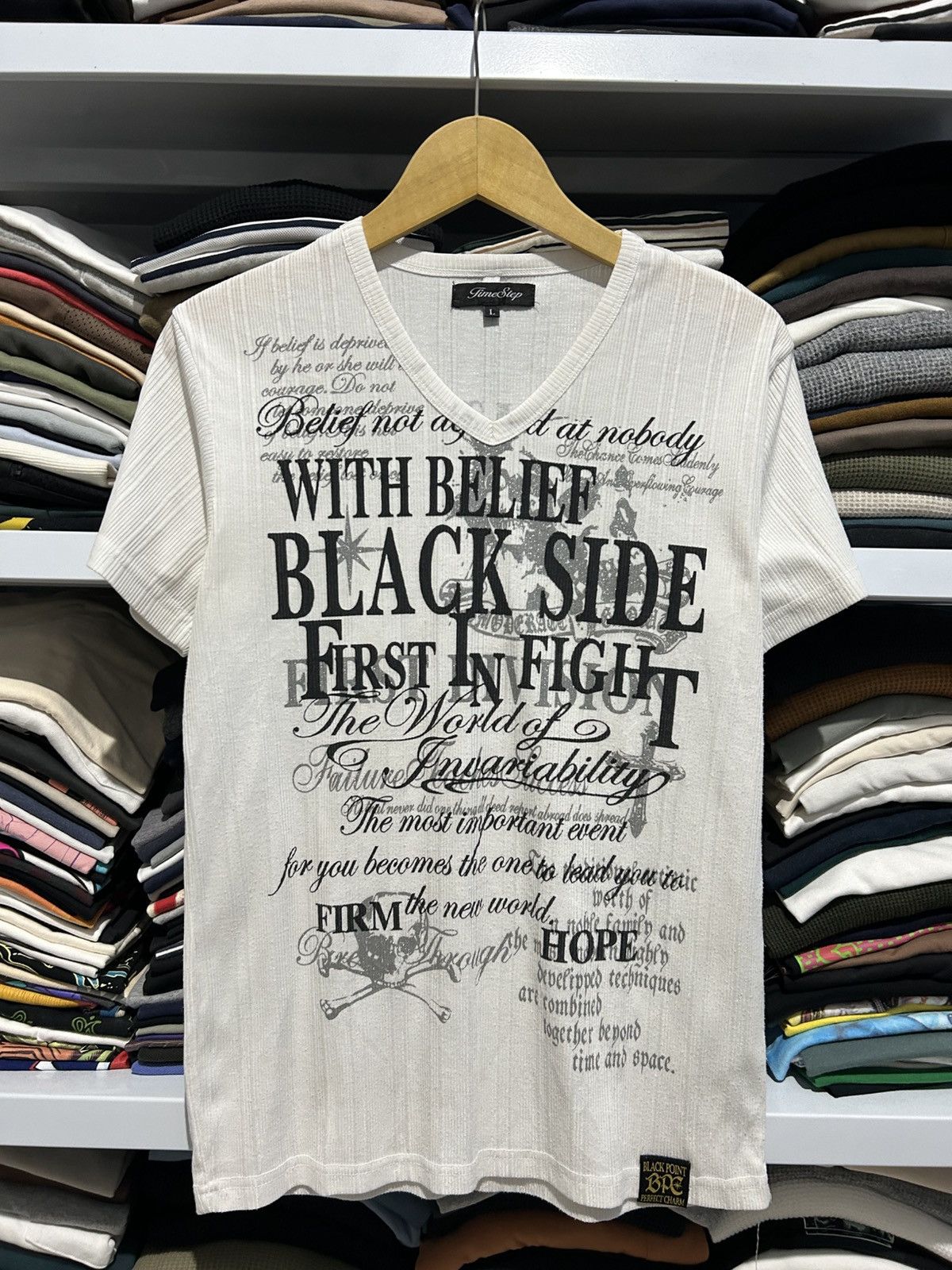 Japanese Brand Time Step Heisei Gal tshirt Grunge punk Lolita y2k skull Size US M / EU 48-50 / 2 - 1 Thumbnail
