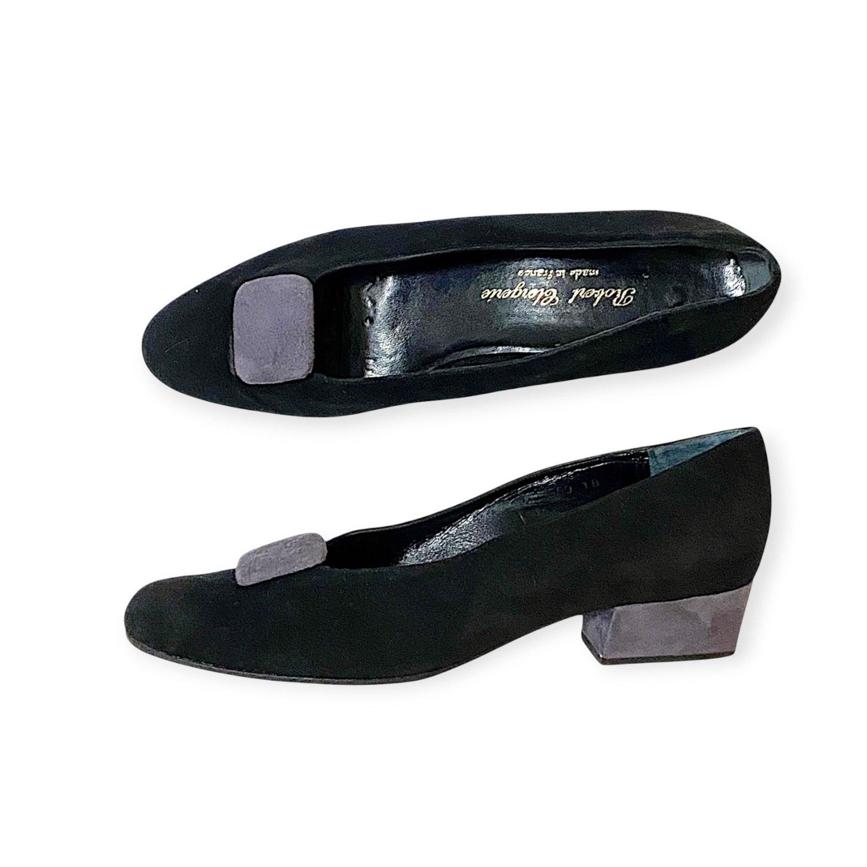 Robert Clergerie 1990s Clergerie Suede Pumps w/ Removable Ornament Sz 7 Size US 7 / IT 37 - 1 Thumbnail