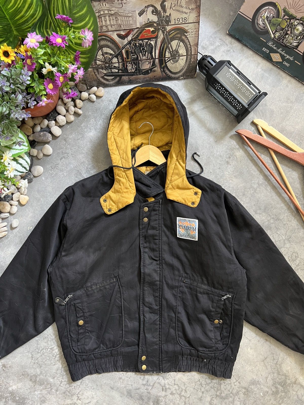 Japanese Brand × Vintage Vintage 🔥 Stadium Full Flower Bomber Jacket With Hoodie Size US L / EU 52-54 / 3 - 2 Thumbnail
