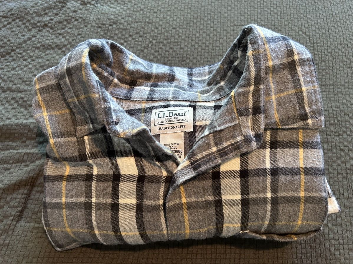 L.L. Bean L.L. Bean L-Tall Striped Flannel Shirt Size US L / EU 52-54 / 3 - 10 Thumbnail