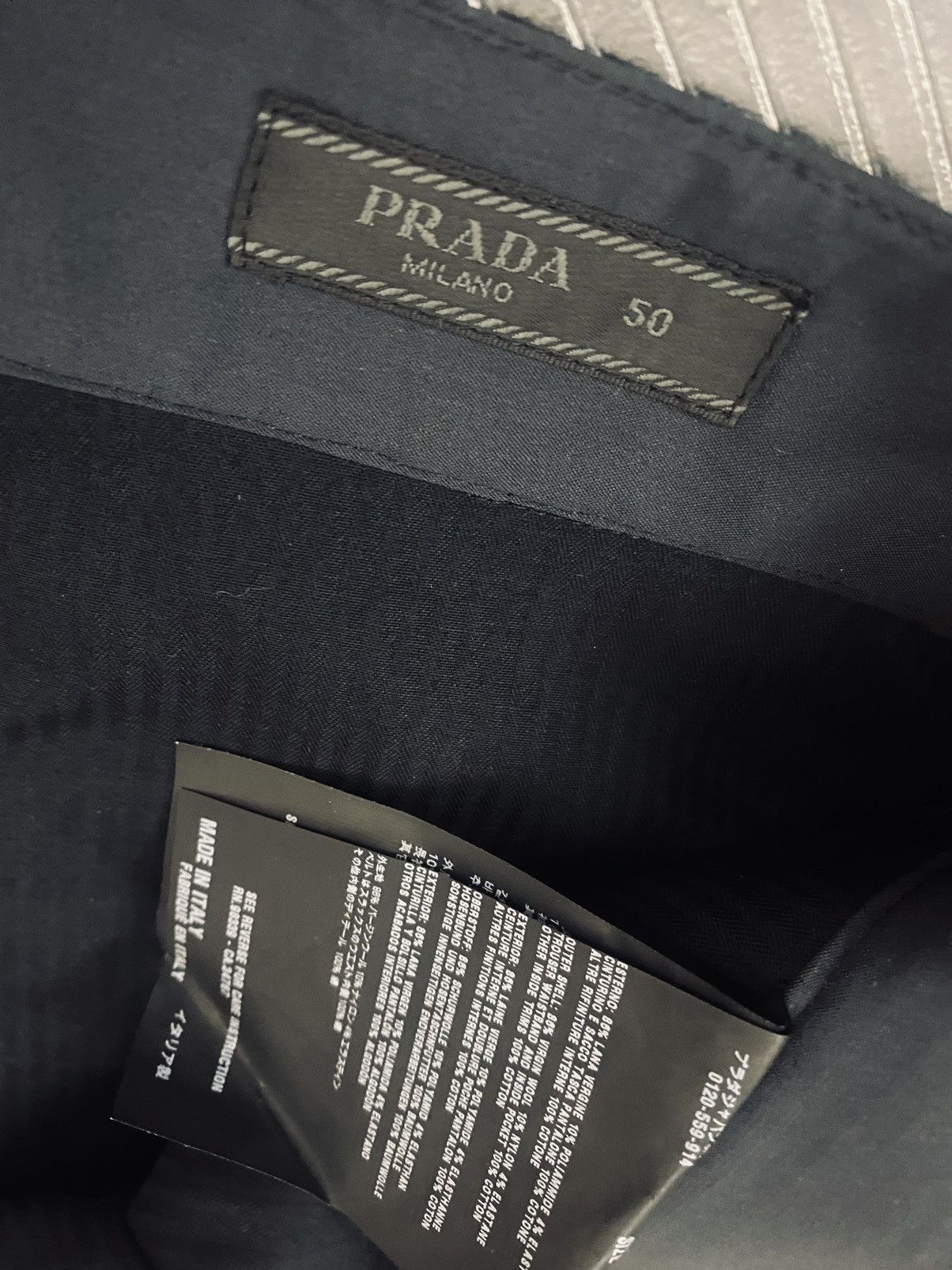 Prada Prada 🇮🇹 Anthracite Wool/Nylon Button Fly Techno Pants 50 NW Size US 34 / EU 50 - 2 Thumbnail
