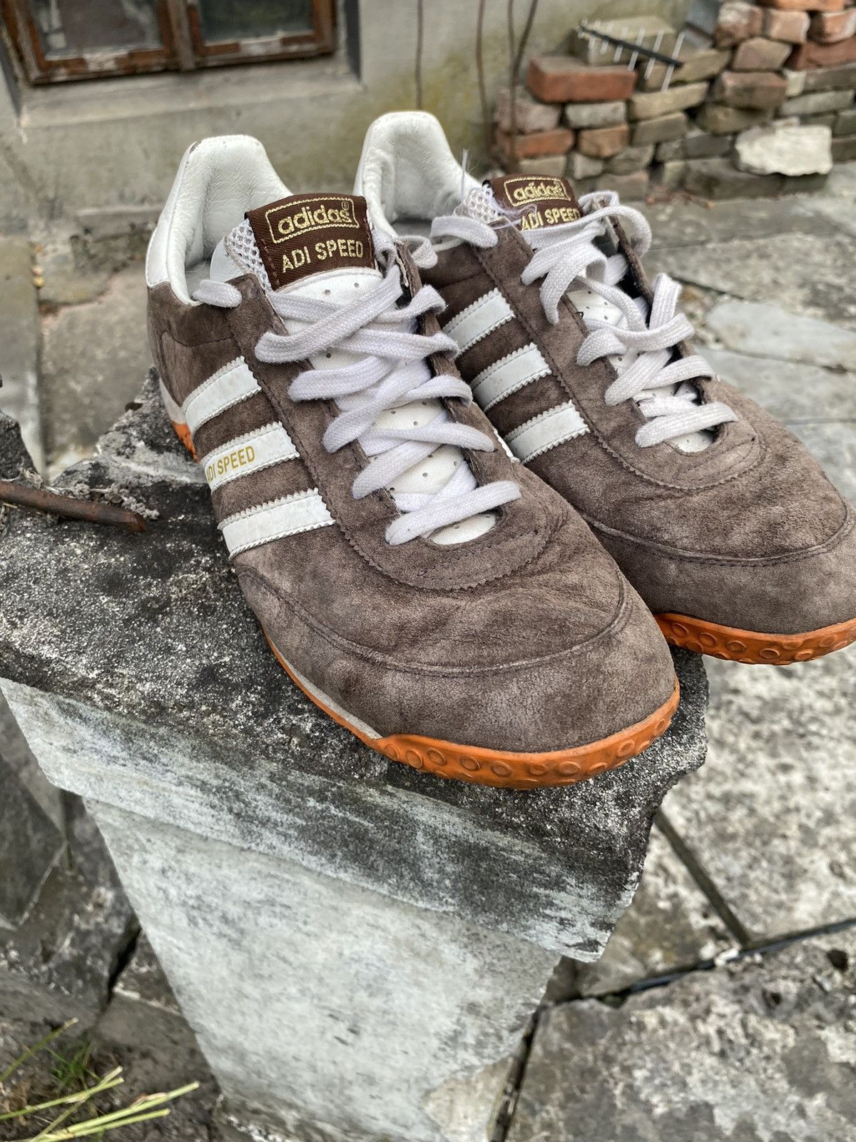 Vintage ULTRA RARE ADIDAS ADI SPEED BROWN SHOES MEN'S Size US 10 / EU 43 - 3 Thumbnail