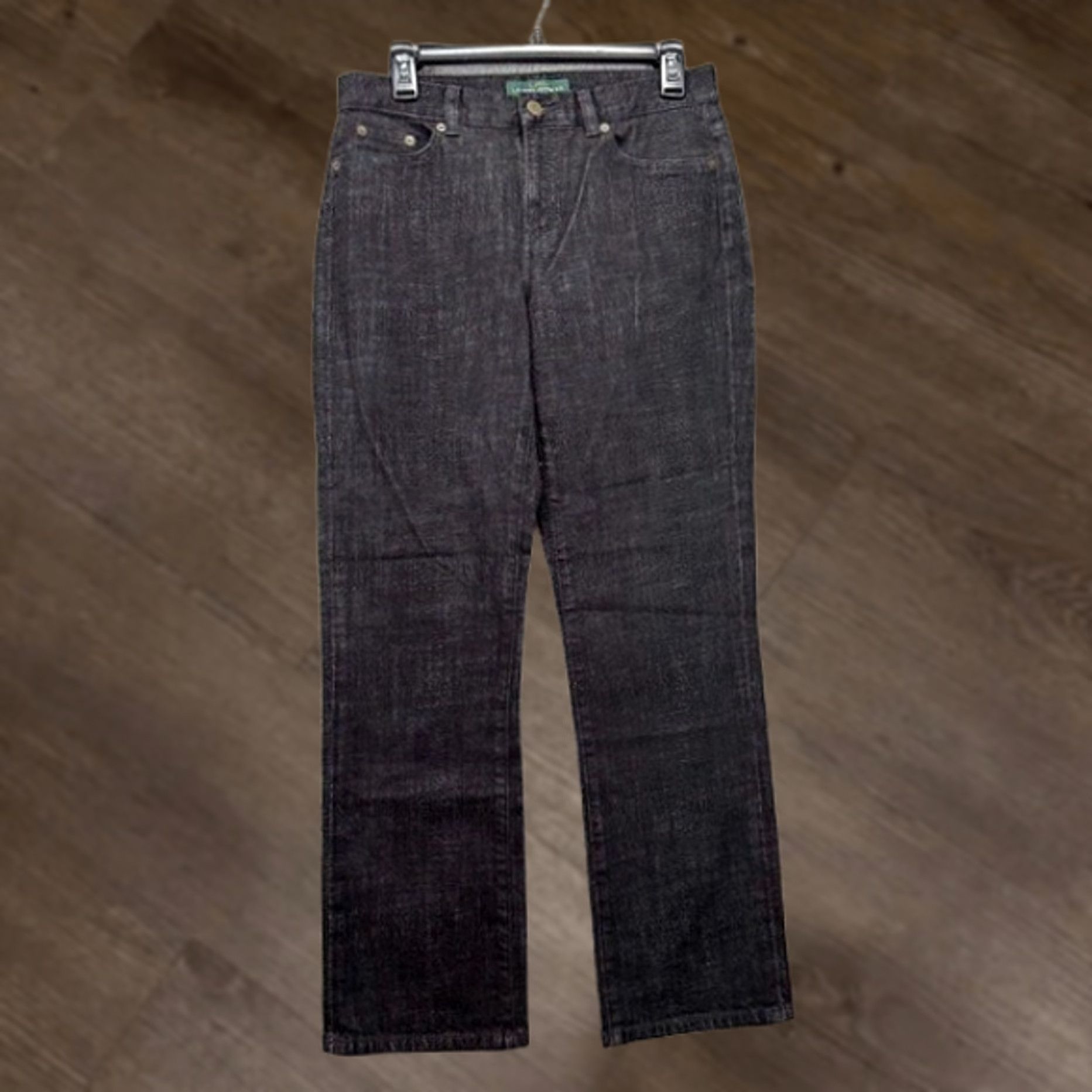 Ralph Lauren Lauren Ralph Lauren Jeans Womens 4 Black Dark Wash Straight Mid-Rise Denim Pants Size 27" / US 4 / IT 40 - 1 Thumbnail