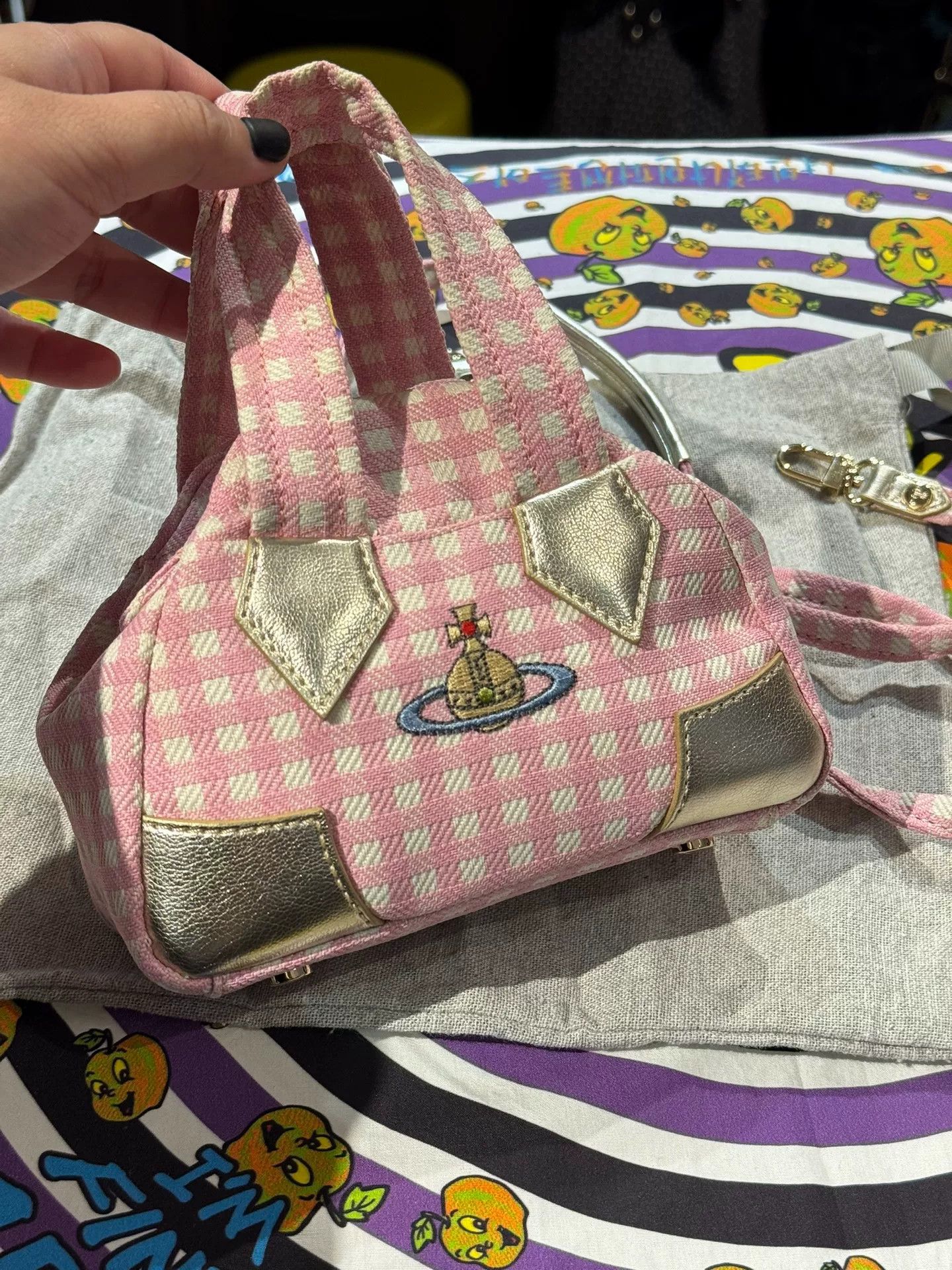 Vivienne Westwood Vivienne Westwood Pink Check Mini Bowling Bag Size ONE SIZE - 1 Thumbnail