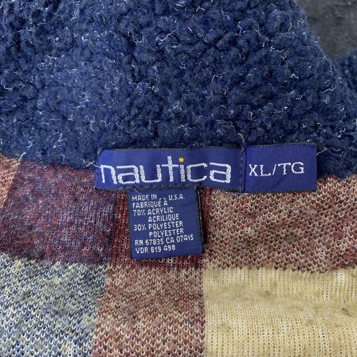 Nautica NAUTICA Sailing Gear Patchwork Fleece Half Zipper Sweatshirt Size US XL / EU 56 / 4 - 5 Thumbnail