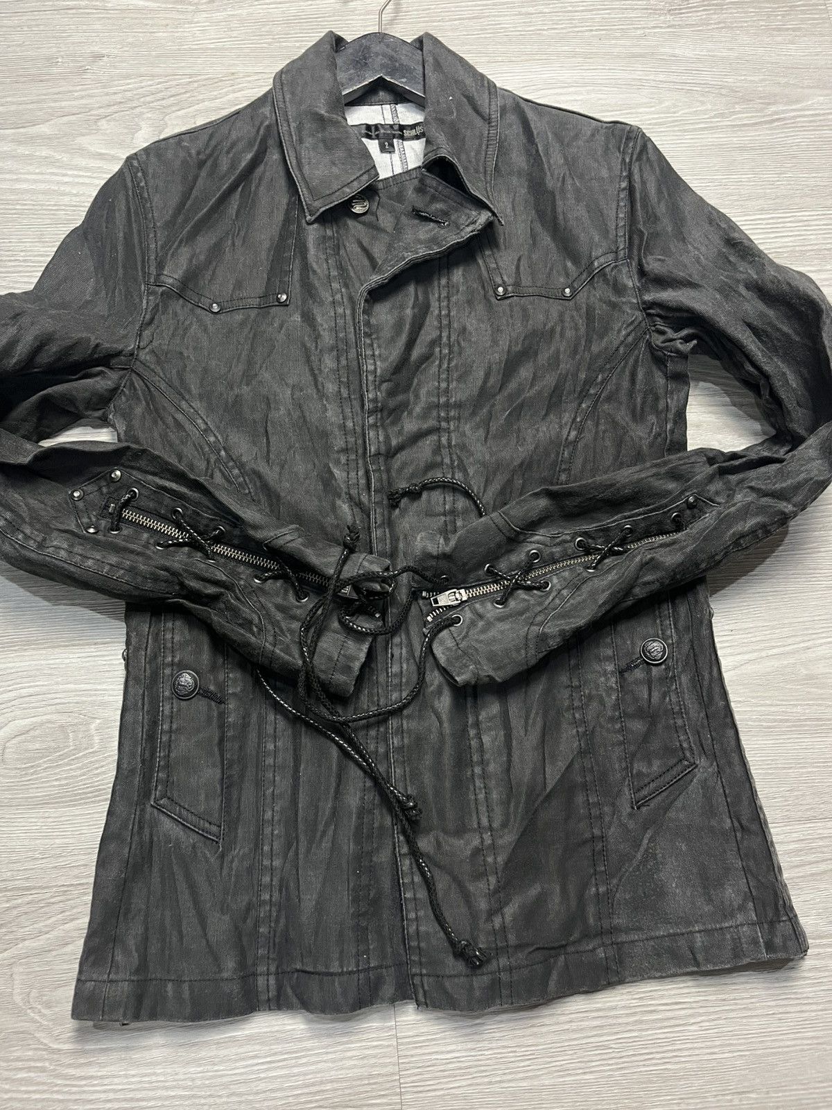 Japanese Brand Y2k Schlussel 14th addiction lgb style waxed Jacket Size M / US 6-8 / IT 42-44 - 3 Thumbnail