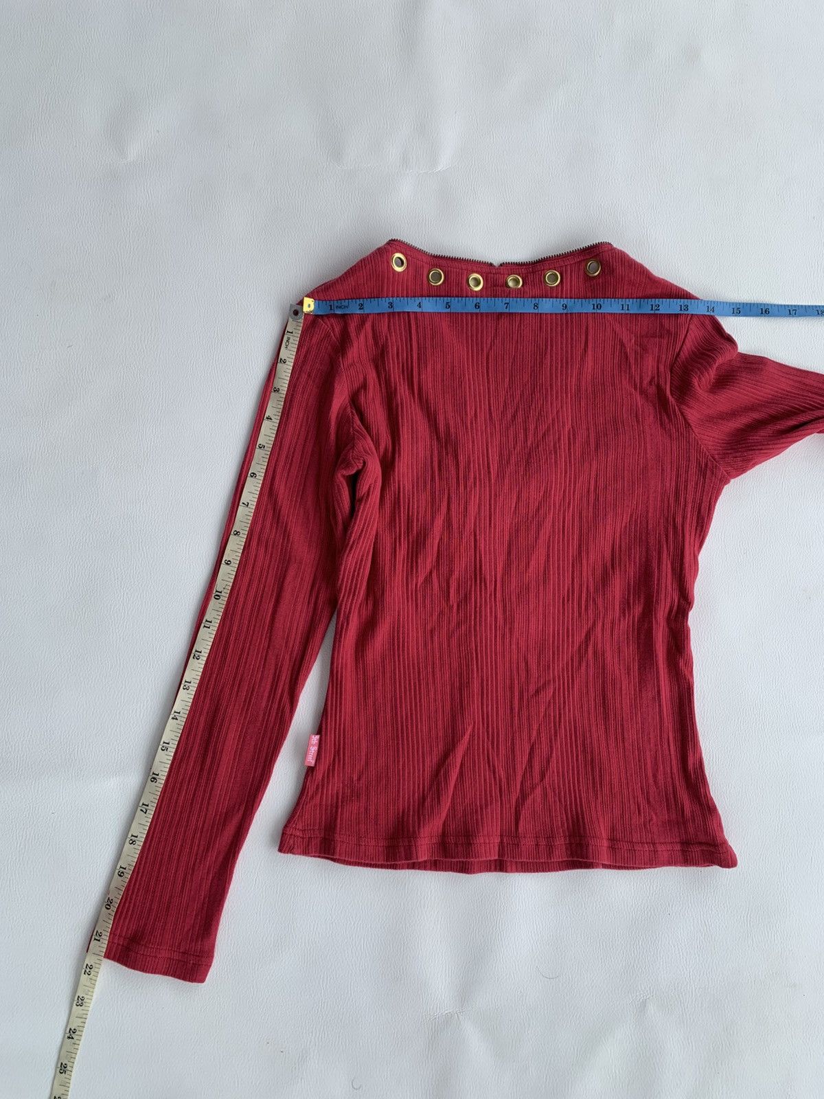Japanese Brand 5th Street Pink Zip Collar Studded Long Sleeve Size M / US 6-8 / IT 42-44 - 14 Thumbnail