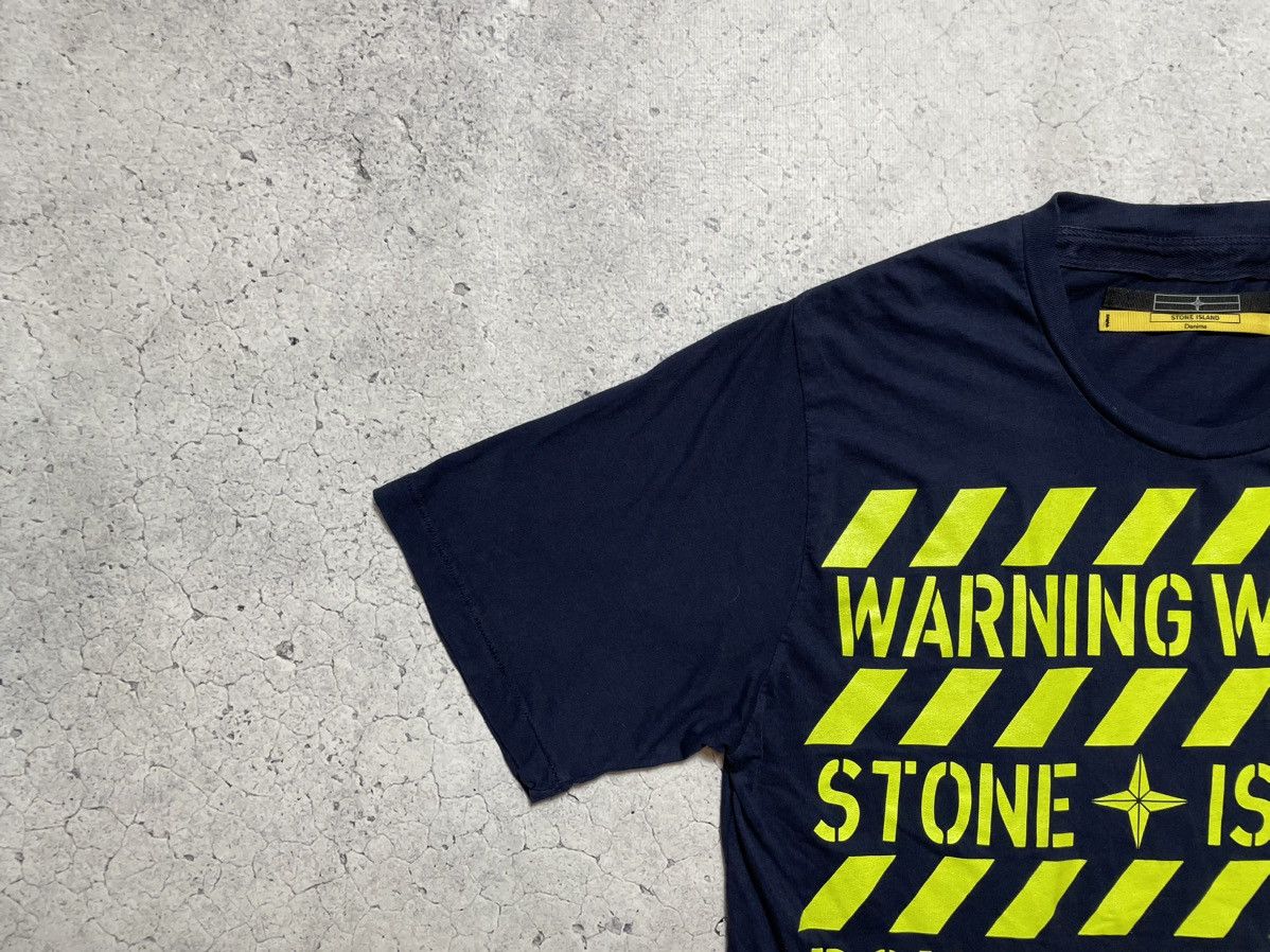 Stone Island Vintage Stone Island Denim Big Logo Warning T-Shirt Size US L / EU 52-54 / 3 - 4 Thumbnail