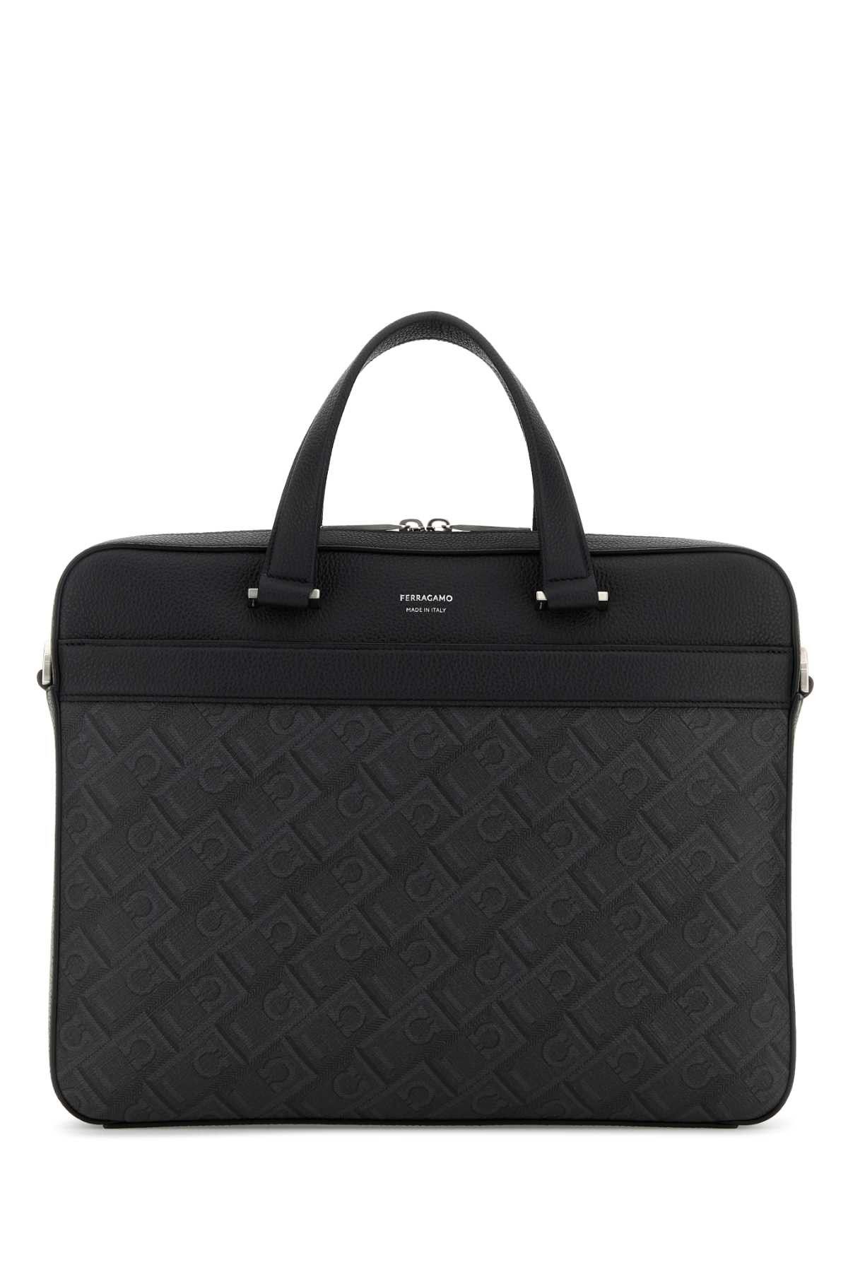 Salvatore Ferragamo Printed Canvas Briefcase Size ONE SIZE - 1 Thumbnail