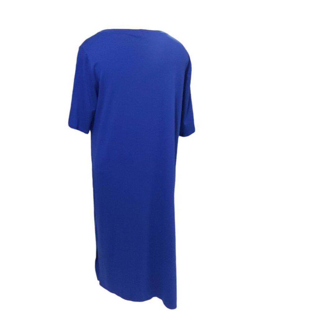 Eileen Fisher CT1776 Eileen Fisher Royal Blue T-Shirt Dress M Size M / US 6-8 / IT 42-44 - 3 Thumbnail