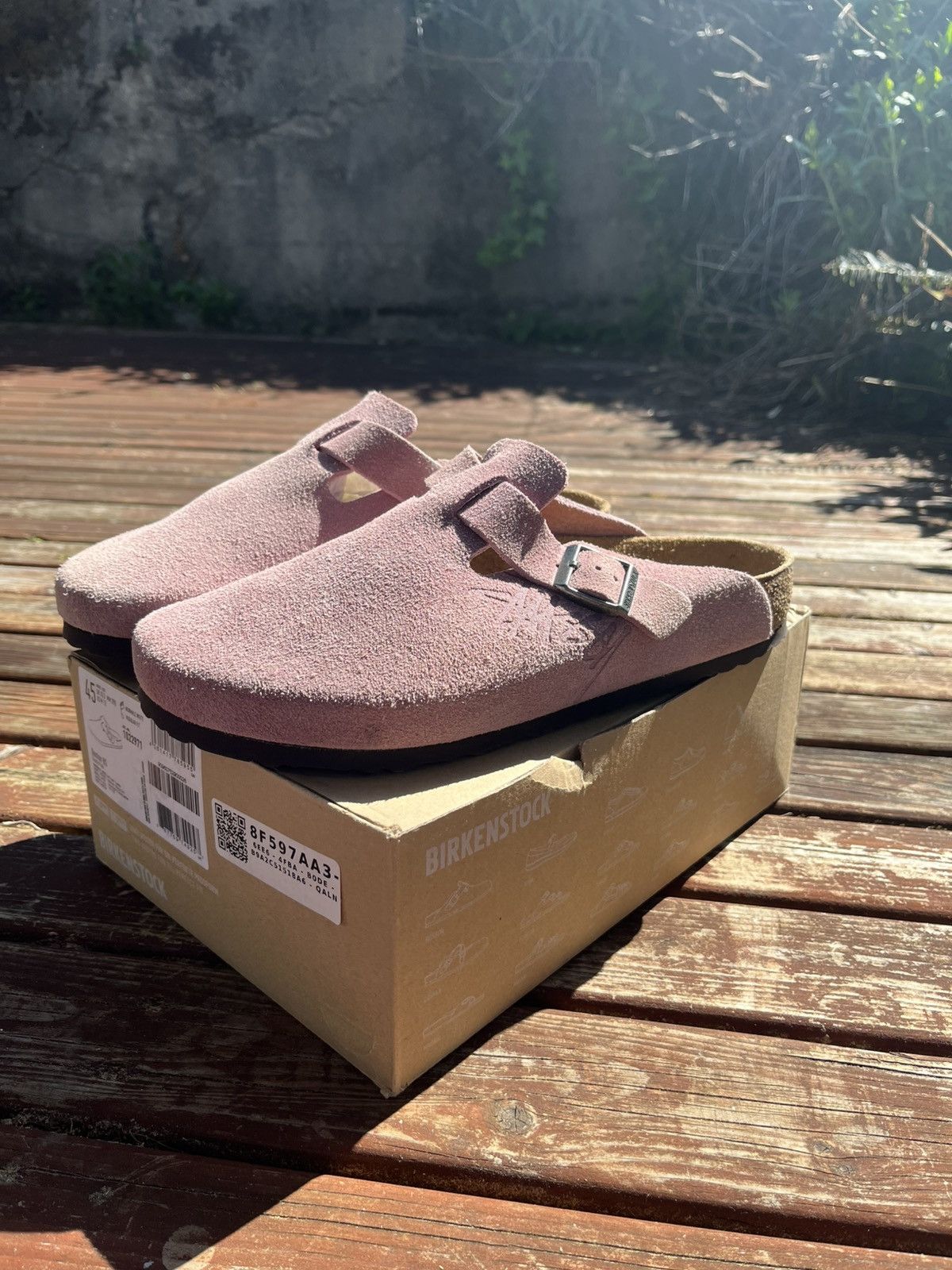 Birkenstock Stussy Boston Women's Shoes Suede Leather-Dusty Pink