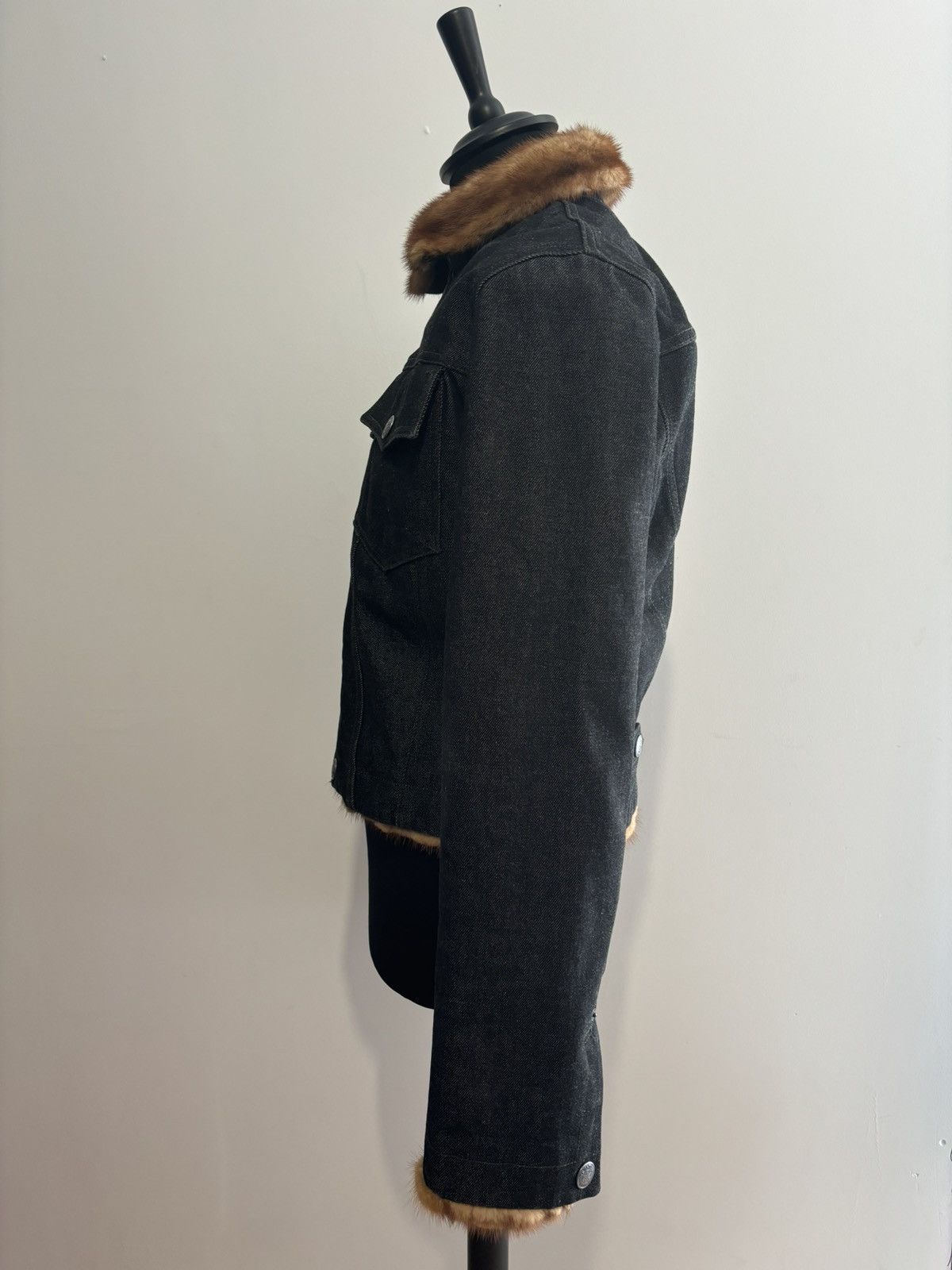 Jean Paul Gaultier Jean Paul Gaultier Cognac mink and denim jacket Size S / US 4 / IT 40 - 2 Thumbnail