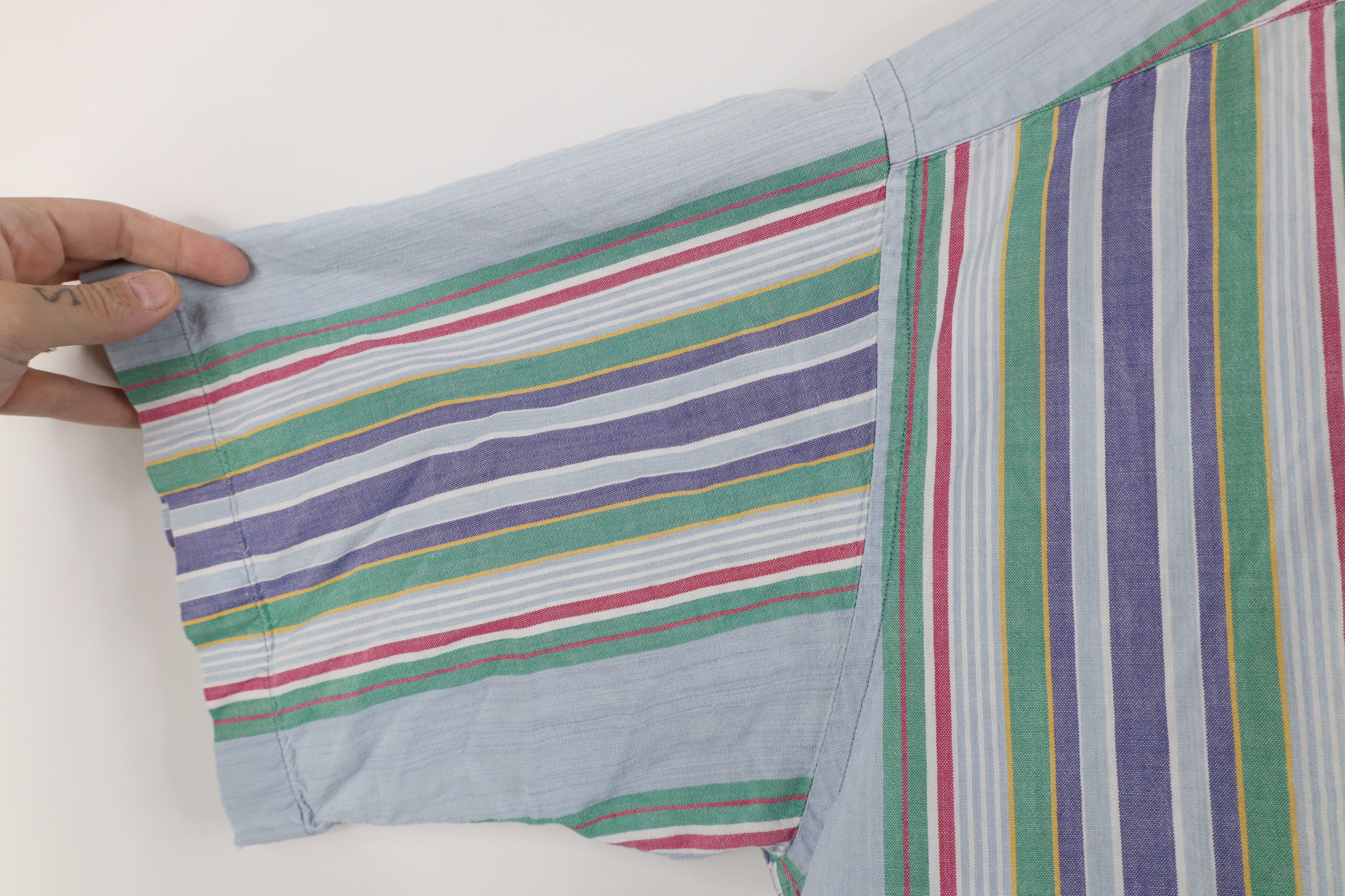 Vintage Vintage 90s Streetwear Striped Collared Button Down Shirt Size US L / EU 52-54 / 3 - 6 Thumbnail