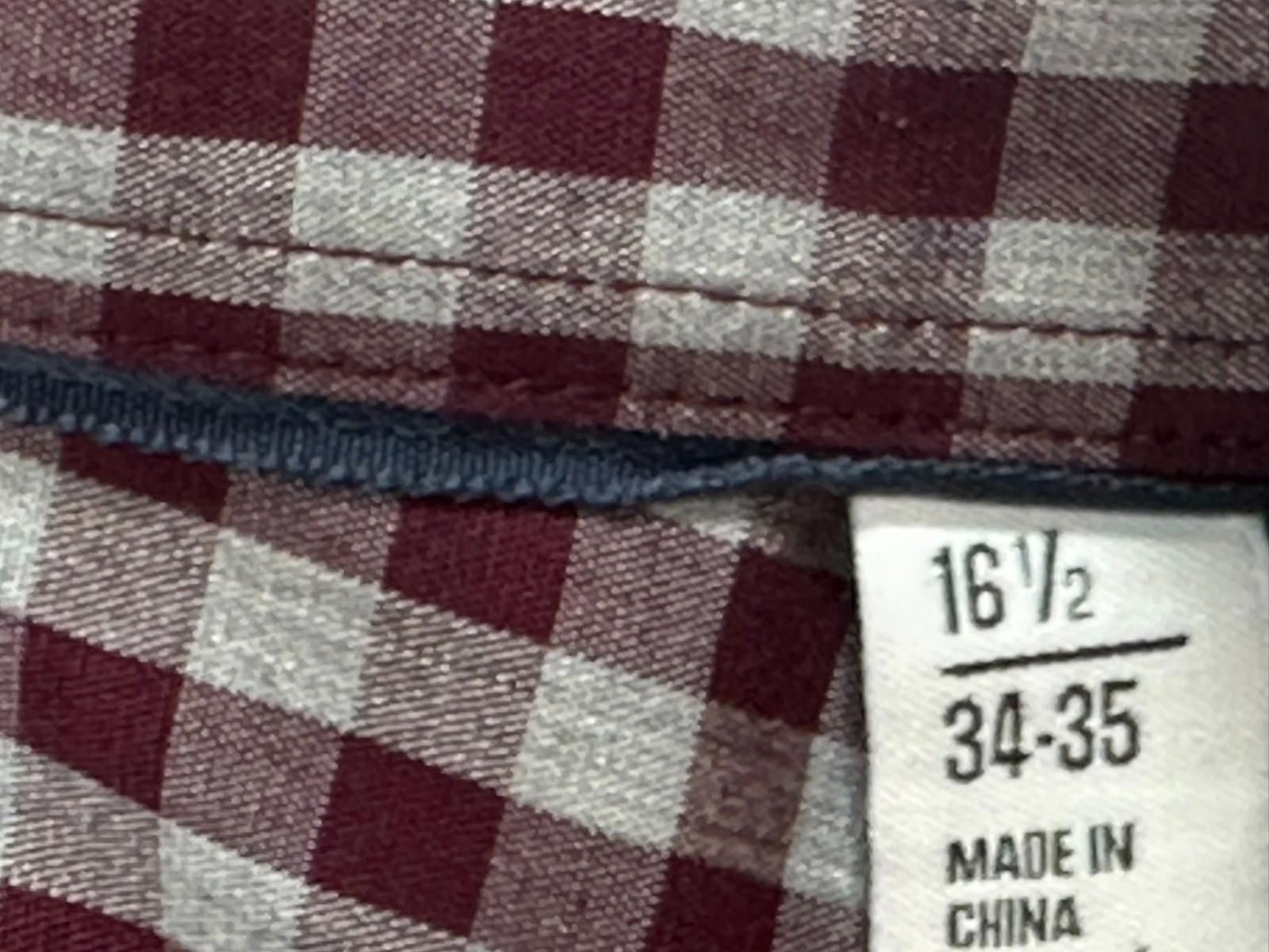 Calibrate Calibrate Plaid Trim No Iron Cotton Maroon Button-Up Men L Size US L / EU 52-54 / 3 - 4 Thumbnail