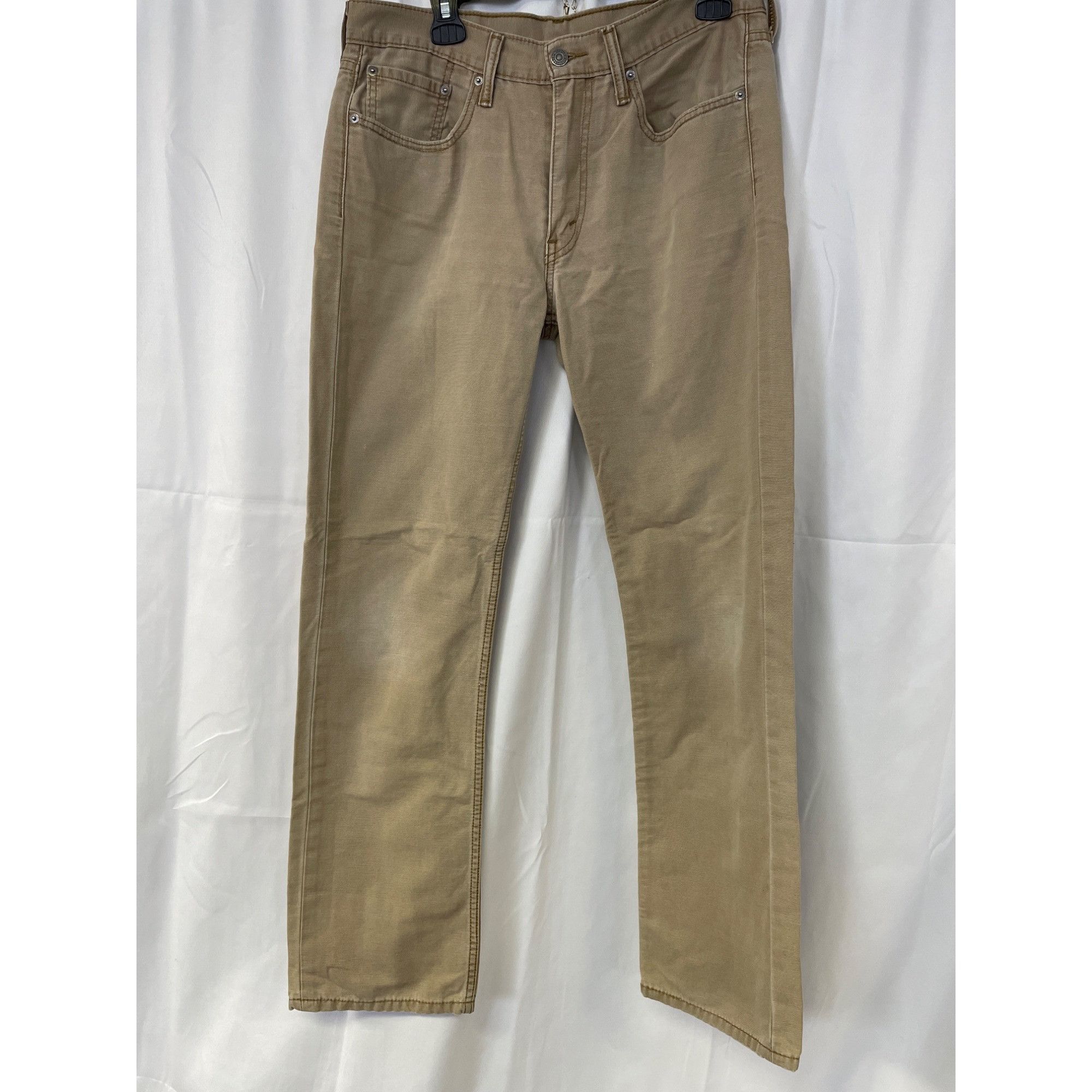 Levi's Levi Strauss Mens Khaki Straight Fit Jens Size 33 x 32 SKU Size US 34 / EU 50 - 1 Thumbnail