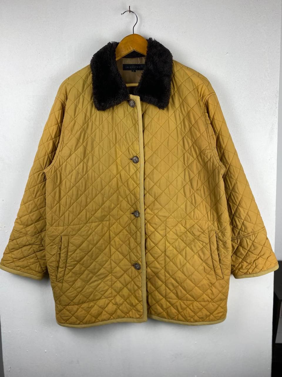 Japanese Brand le confort quilted jacket fur coller nice design Size US L / EU 52-54 / 3 - 1 Thumbnail