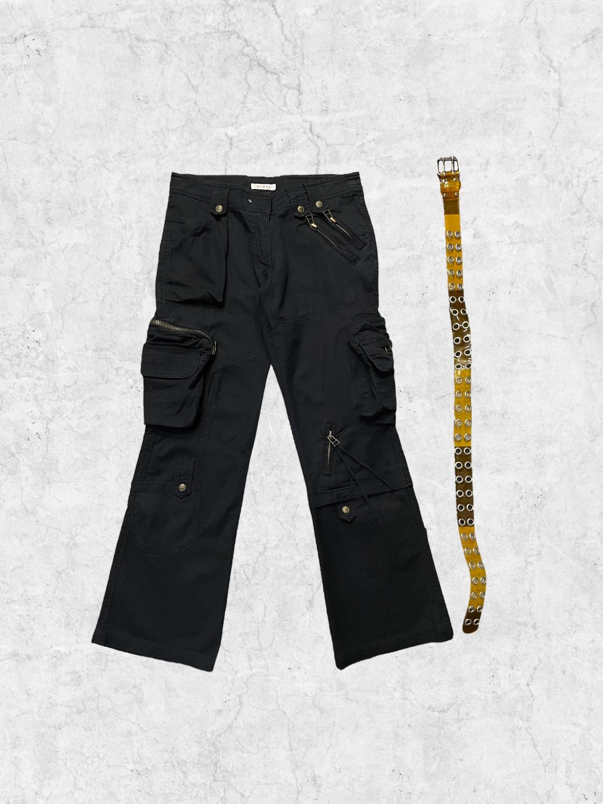 Japanese Brand × Vintage Hidef Japan Gas Mask Multi Pocket Cargo Pants & Rivet Belt Size US 32 / EU 48 - 3 Thumbnail