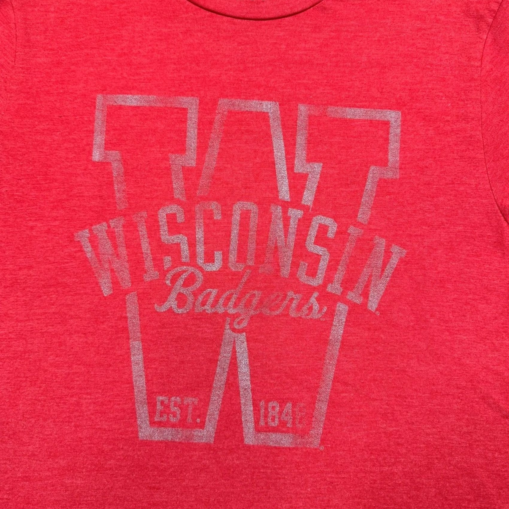 Champion Champion Wisconsin Badgers Mens Shirt Red Medium Short Sleeve Football NCAA Size US M / EU 48-50 / 2 - 3 Thumbnail